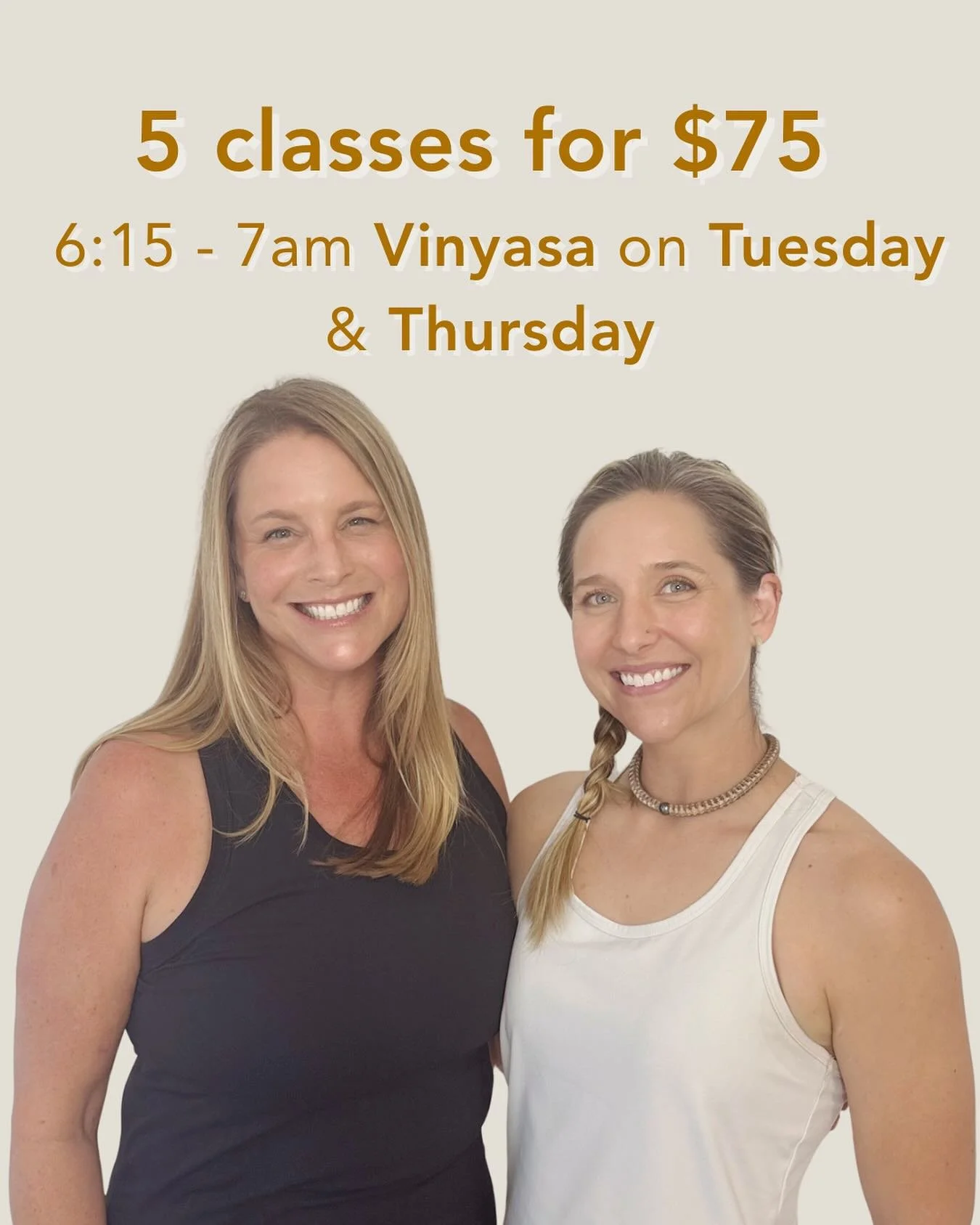 We&rsquo;re having a flash sale! 5 classes for $75🙌

This offer is eligible only for the 6:15am classes on Tuesday + Thursday morning. Give it a try and see what&rsquo;s possible when you step onto your mat before the day takes off.