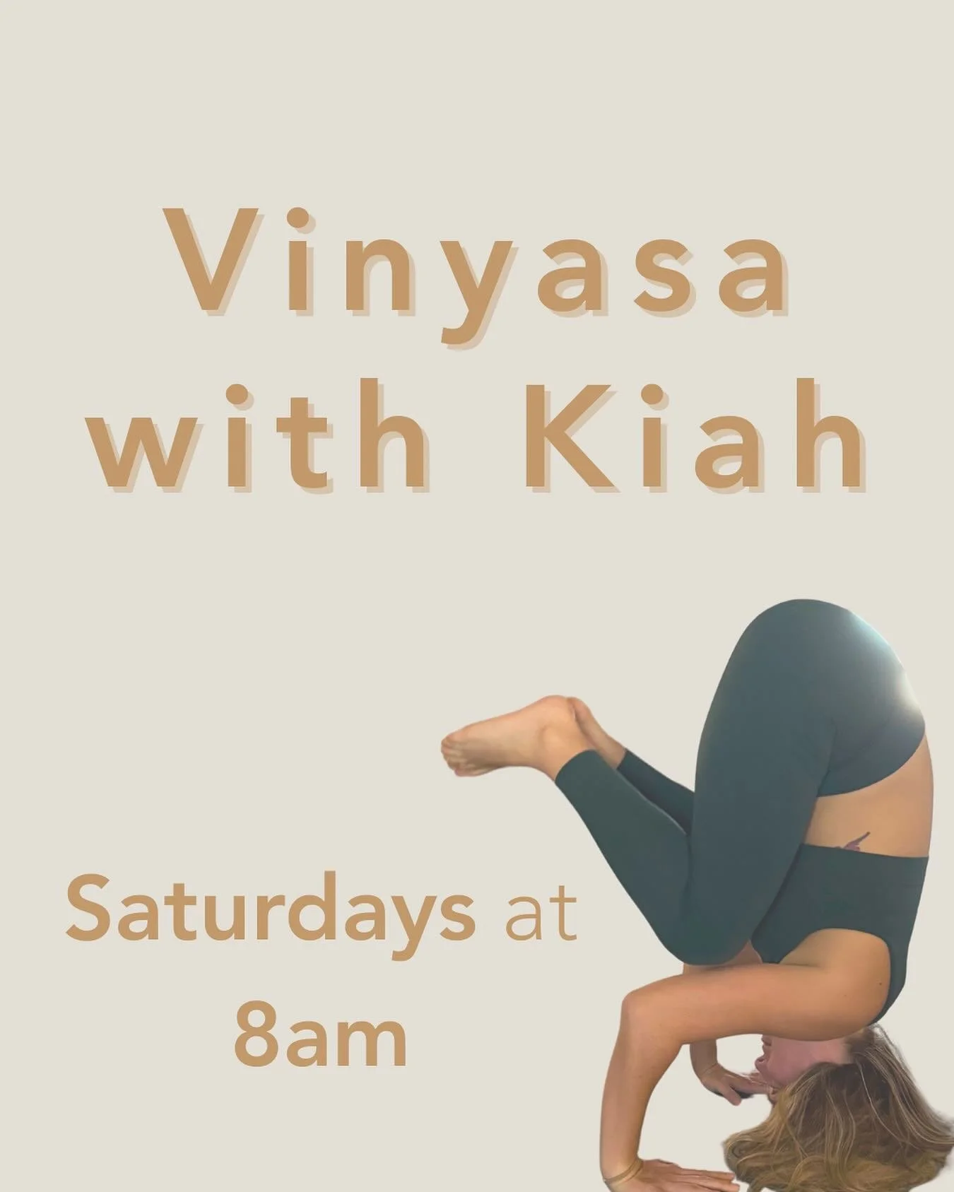 Jumpstart your weekend with a Vinyasa class at 8am on Saturday&rsquo;s! 

Join Kiah every Saturday✨

And if 8am is too early, we also have shanti flow right after with Lauren🤍