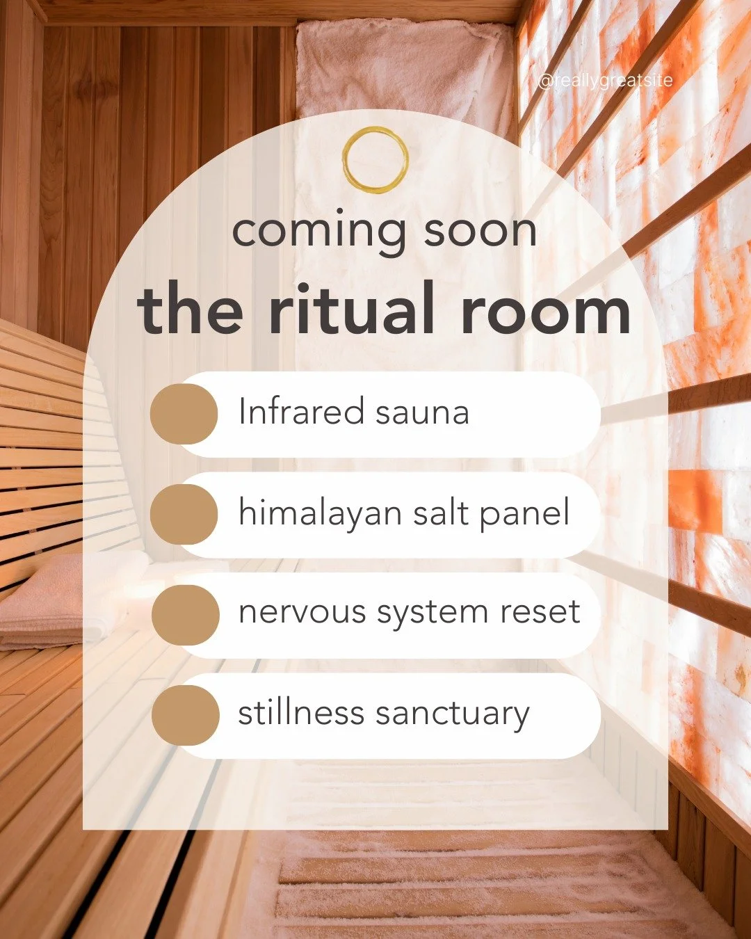The Ritual Room is a space designed for warmth, stillness, and deep restoration &mdash; a place to recenter, calm your nervous system, and come back home to yourself.
And it's opening next month.
✨ Black Friday presale begins November 20 ✨
Your ritua