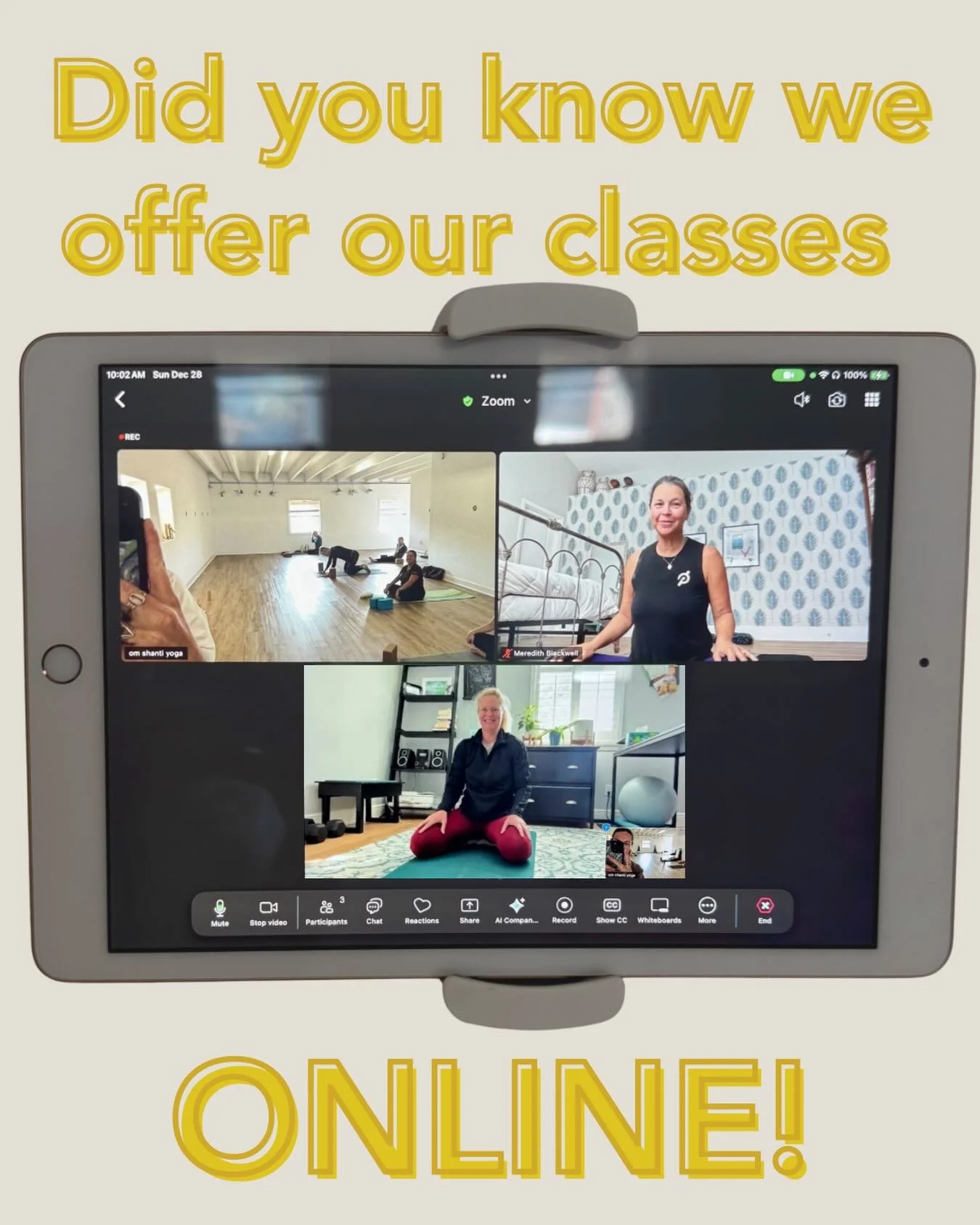 If you don&rsquo;t know, most of our classes are available online! This gives you the option to join live or receive a recording in your inbox to return to later&mdash;when it works best for you.

You can drop in for $15, or choose a monthly virtual 
