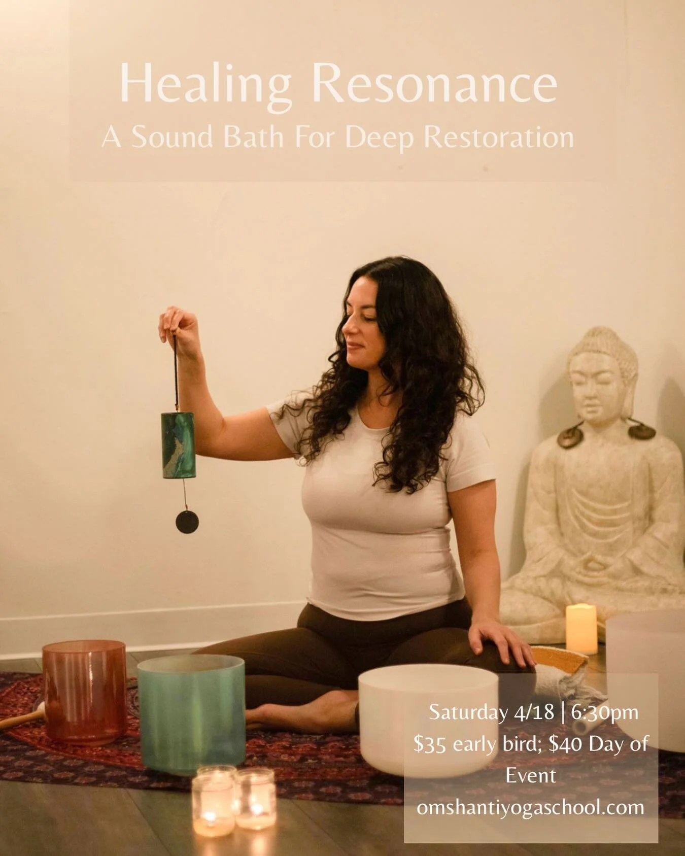 Healing Resonance is a therapeutic sound bath designed to guide you into deep states of rest and nervous system repair through the science of vibrational healing. 

The sound healing instruments include: 
💫alchemy crystal singing bowls
💫chimes
💫a 