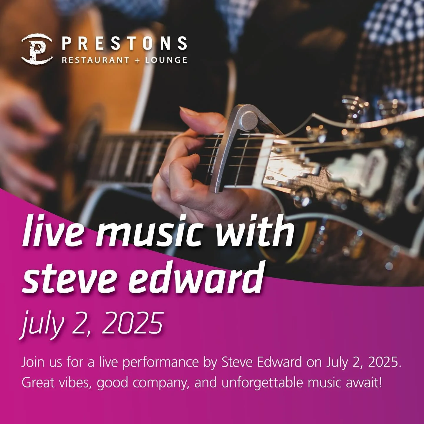 Live music at Preston&rsquo;s every Wednesday from 6:00 Pm to 9:00 Pm. 🙌🏼🎶🤩