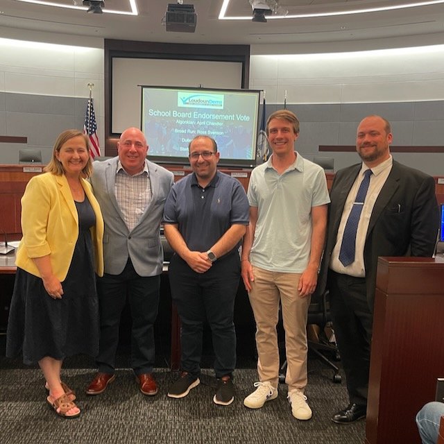 We were so excited to endorse an 𝗔𝗠𝗔𝗭𝗜𝗡𝗚 slate of School Board candidates last night! @aprilforalgonkian, Jon Pepper in the Dulles District, @arben4sterling and @svensonforschoolboard in Broad Run. We will work hard to support these amazing ca