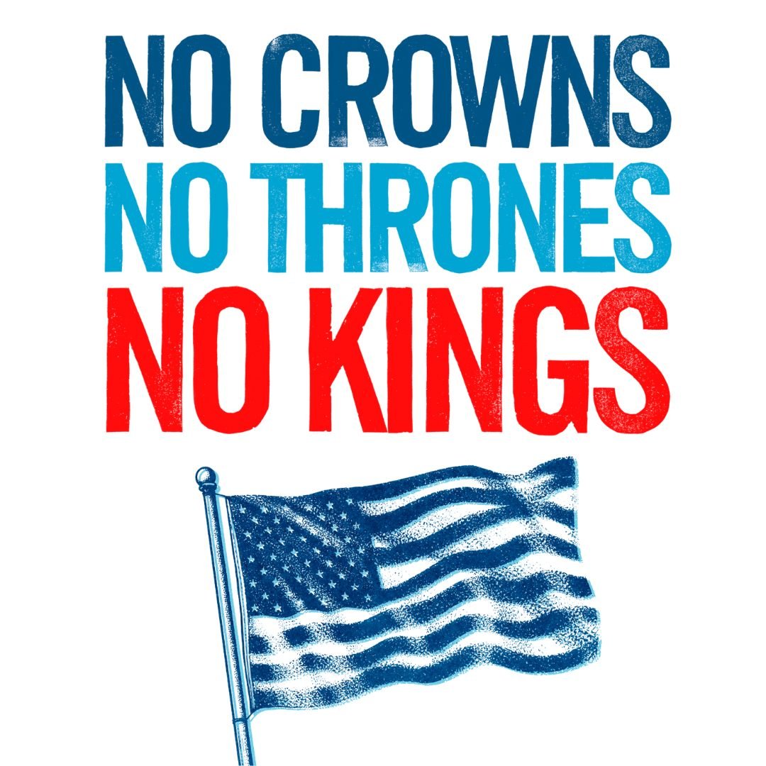 June 14th: A Day of Defiance. Join us as we reject authoritarianism and strongman politics. 

𝗡𝗼 𝗞𝗶𝗻𝗴𝘀, 𝗡𝗼 𝗖𝗿𝗼𝘄𝗻𝘀, 𝗡𝗼 𝗧𝗵𝗿𝗼𝗻𝗲𝘀. 

We're taking back our country! Sign up at our link in bio.