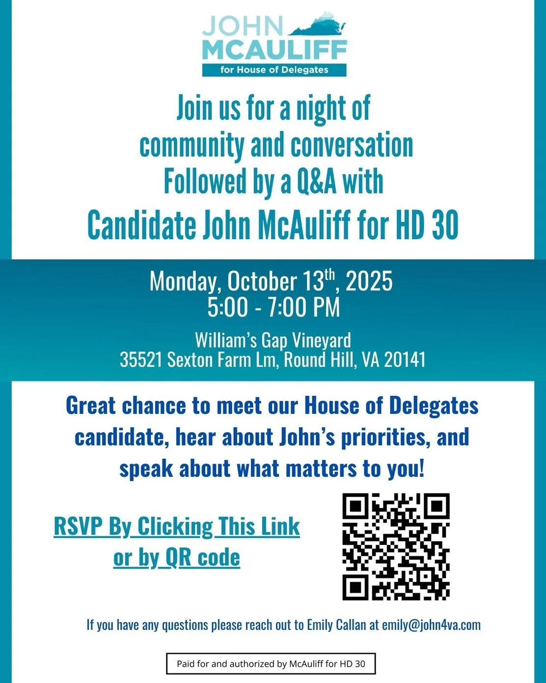 You don&rsquo;t want to miss this! Great opportunity to talk with @johnmcauliff and visit William&rsquo;s Gap Vineyard too. 🍇
Sign up at https://docs.google.com/forms/d/e/1FAIpQLScwUqbtWWRxg9YFaZk-RVl9cAAk2IJLLa7EH6Trd_fgNL86XA/viewform