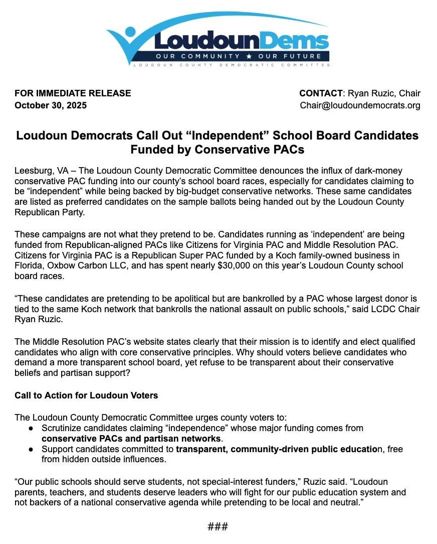 On the off chance that anyone believes the four Republican candidates for School Board are &quot;independents,&quot; read the facts in our latest press release. 

Be sure that your friends and neighbors know that @arben4sterling, @aprilforalgonkian, 