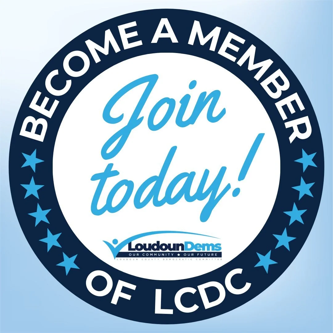 📣 𝙍𝙚𝙖𝙙𝙮 𝙩𝙤 𝙜𝙚𝙩 𝙞𝙣𝙫𝙤𝙡𝙫𝙚𝙙? 𝘼𝙥𝙥𝙡𝙞𝙘𝙖𝙩𝙞𝙤𝙣𝙨 𝙩𝙤 𝙟𝙤𝙞𝙣 𝙇𝘾𝘿𝘾 𝙖𝙧𝙚 𝙊𝙋𝙀𝙉!

Join the Loudoun County Democratic Committee and help shape the future of our local party. As a member, you'll have a direct voice in electi