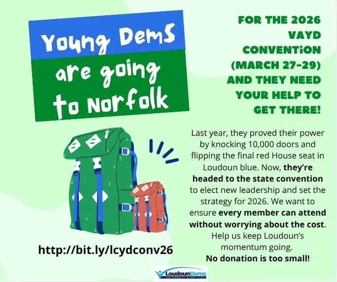 The 2026 Virginia Young Democrats Convention in Norfolk is more than just a weekend away&mdash;it&rsquo;s the launchpad for the Commonwealth's next generation of Democratic leaders.

From March 27th&ndash;29th, our members will dive into strategy ses