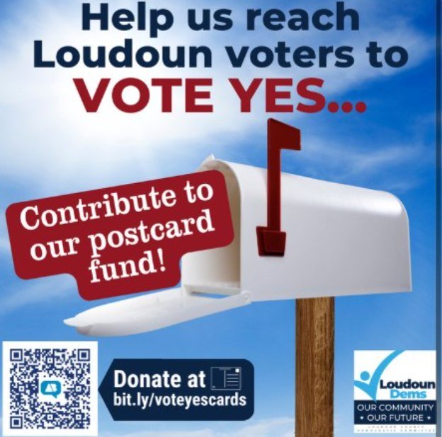 We won't stand by while democracy is under attack. We're fighting back and we're saying #VoteYES to defend our rights and level the playing field.

Loudoun Dems are writing postcards to women, rural voters, and absentee ballot holders&mdash;reaching 