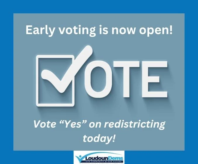 Your voice, your vote, your maps! Early voting is officially open in Leesburg. Join Governor Spanberger and leaders across Virginia in voting YES on the redistricting amendment. This temporary measure is the only way to ensure fair congressional line