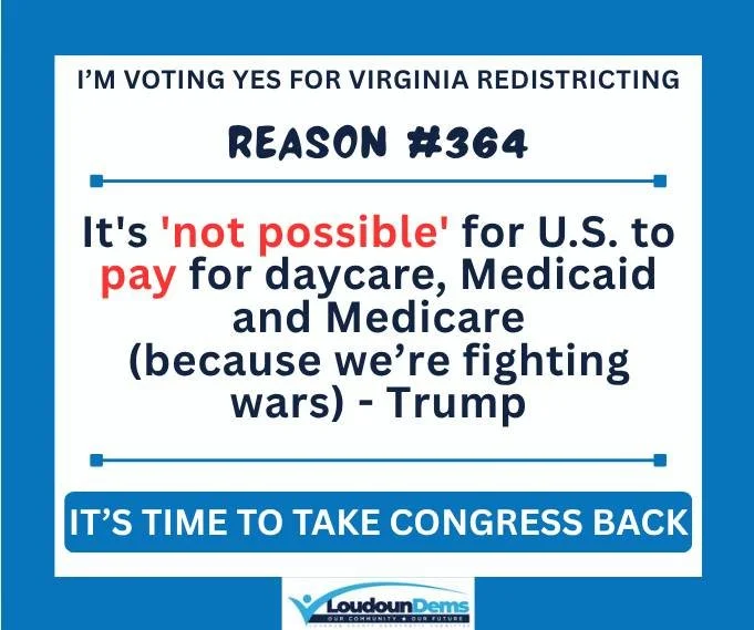 When leaders claim we can&rsquo;t afford healthcare or daycare because we&rsquo;re bankrolling wars, they are telling you their priorities&mdash;not our reality. 

Vote YES on redistricting - it's the most direct way to challenge those priorities. Do