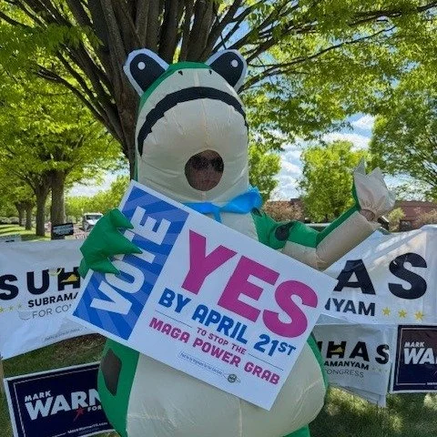 Attention Ashburn/Sterling area voters: Loudoun County Parkway at Waxpool is very congested for data center construction - you might want to consider an alternate route to a satellite voting location!

The voting response has been tremendous - yester