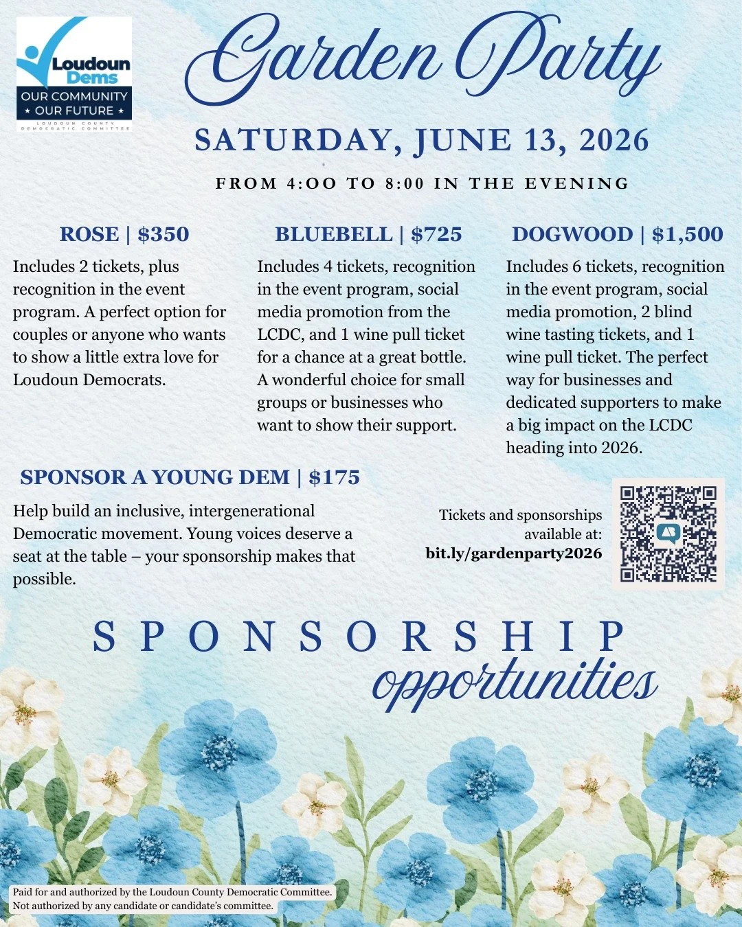 🎟️ Can&rsquo;t attend the Garden Party but still want to support us? 

You can sponsor a ticket for a Young Dem to attend! It&rsquo;s a great way to be part of the celebration and support our work, even if you can&rsquo;t be there in person. Or you 