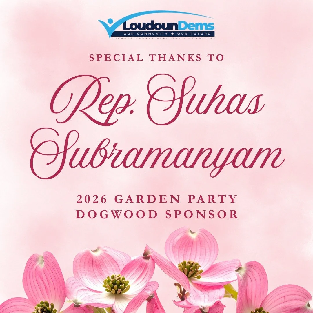 💐 A huge thank you to our three Dogwood sponsors for supporting the LCDC 2026 Garden Party! Your generous contributions help power our work to elect Democrats up and down the ballot. 💙

🌸 Representative Suhas Subramanyam 
🌸 Senator Russet Perry
?