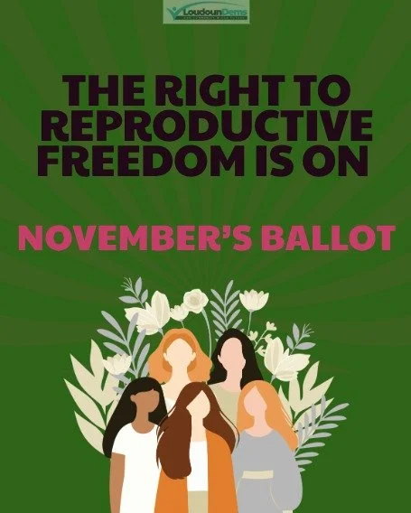 The Right to Reproductive Freedom Amendment is on the Virginia ballot this November 3rd. This amendment gives voters the power to decide if reproductive healthcare rights should be permanently protected in our state constitution.  What does the amend