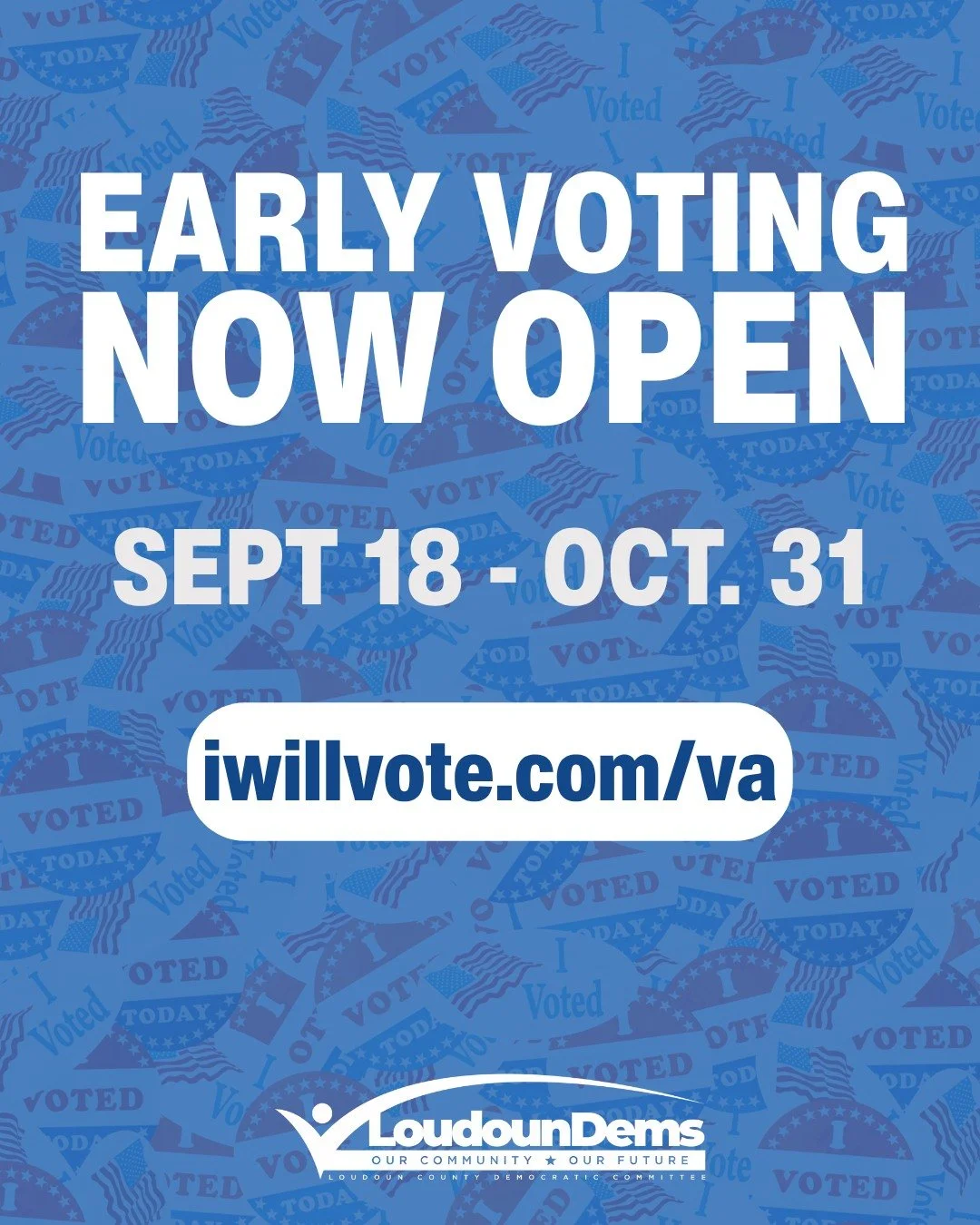 🗳️ 𝗘𝗮𝗿𝗹𝘆 𝘃𝗼𝘁𝗶𝗻𝗴 𝗶𝘀 𝗻𝗼𝘄 𝗼𝗽𝗲𝗻 𝗶𝗻 𝗟𝗲𝗲𝘀𝗯𝘂𝗿𝗴!

If you&rsquo;d like to be among the first to cast your midterm vote, today's the day! 

📍 Office of Elections, 750 Miller Drive SE, Leesburg
📅 Early voting is open now through