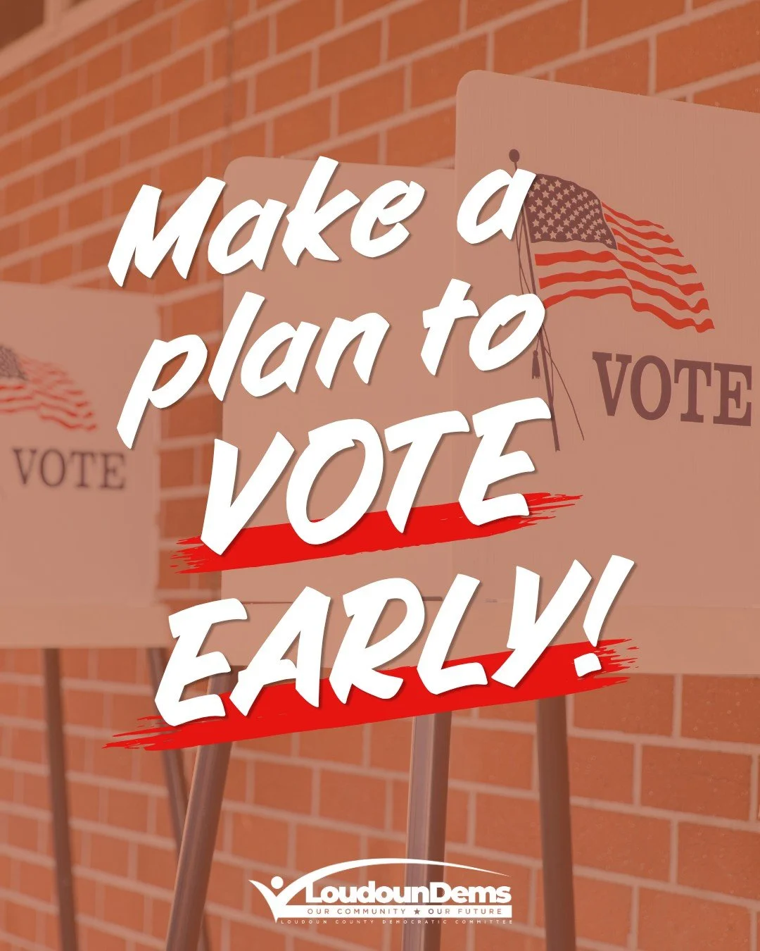 🗳️ 𝗠𝗮𝗸𝗲 𝗮 𝗽𝗹𝗮𝗻 𝘁𝗼 𝘃𝗼𝘁𝗲 𝗲𝗮𝗿𝗹𝘆! 🗳️

Today, Thursday, Oct. 29, early voting is open in Leesburg from 8:30 a.m. to 7 p.m., and at the satellite locations from noon to 7 p.m., so you can stop by after work, after school pickup, or wh