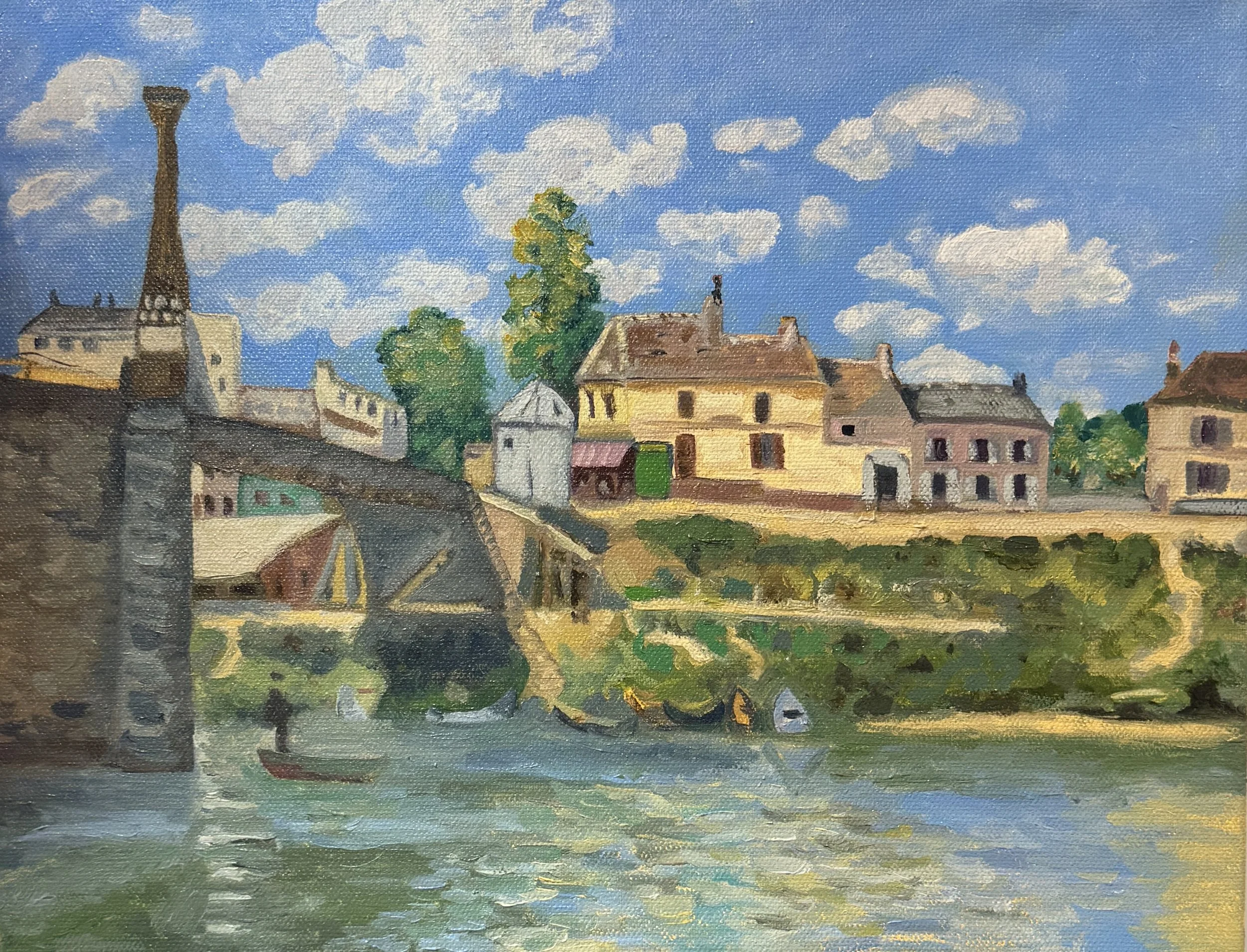 Master's Study - The Bridge at Villeneuve-la-Garenne, 1872, Alfred Sisley.
(2026, Oil on canvas, 11"x14")