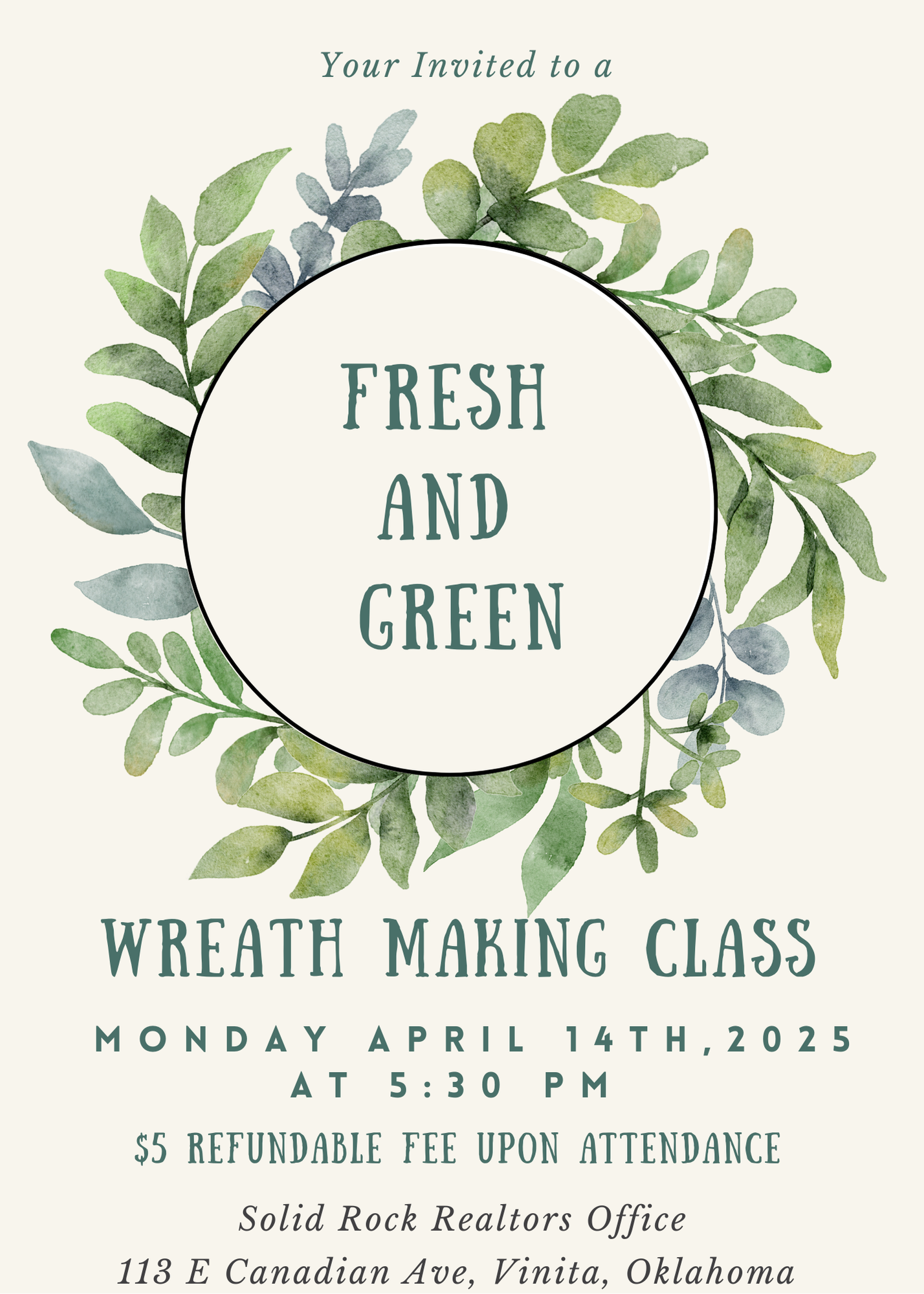 Fresh Greens Wreath Making Class
