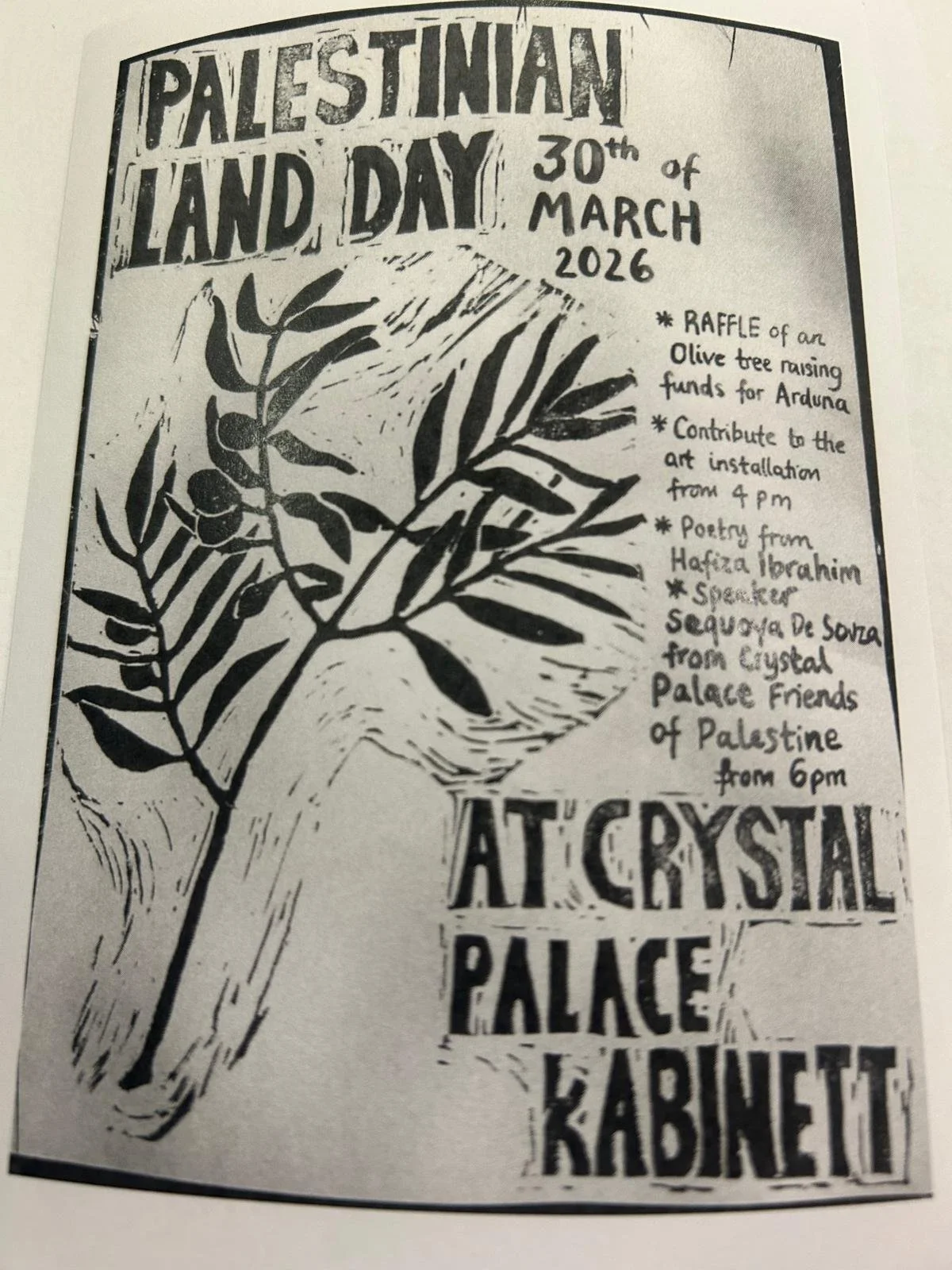 Palestinian Land Day @ Crystal Kabinett