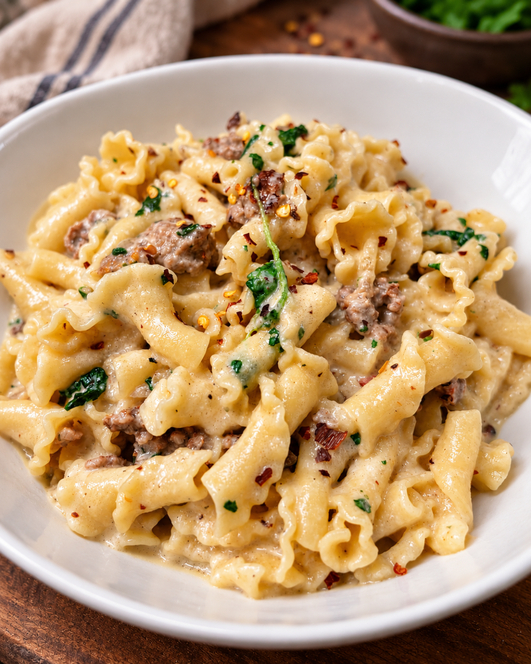 30 MINUTE BOURSIN &amp; ITALIAN SAUSAGE PASTA
