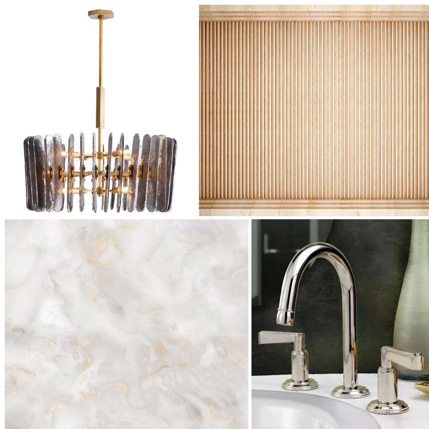 Bathroom concept in the works. #onyx #tambour #polishednickel #arteriors #watermark