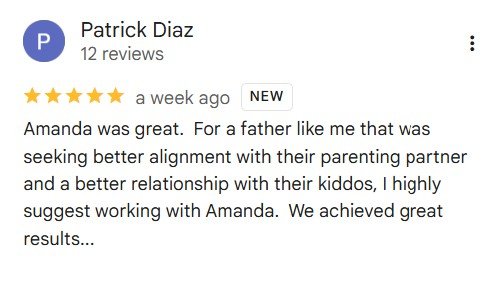 Patrick google review testimonial - "highly suggest working with Amanda"