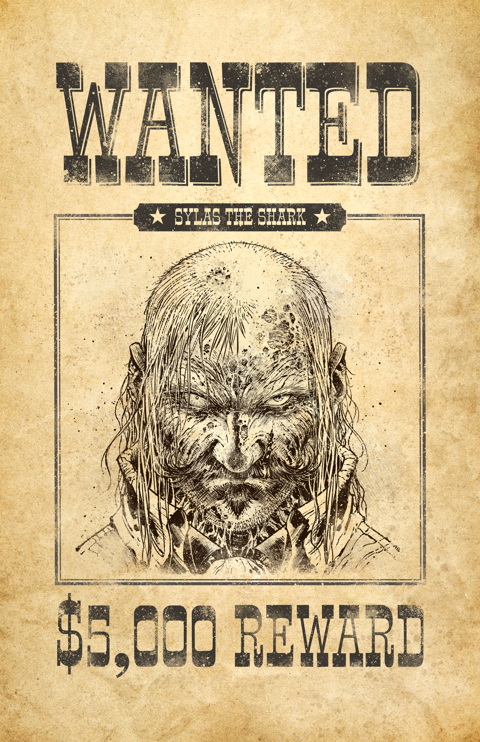 Gambler WANTED Poster on canvas