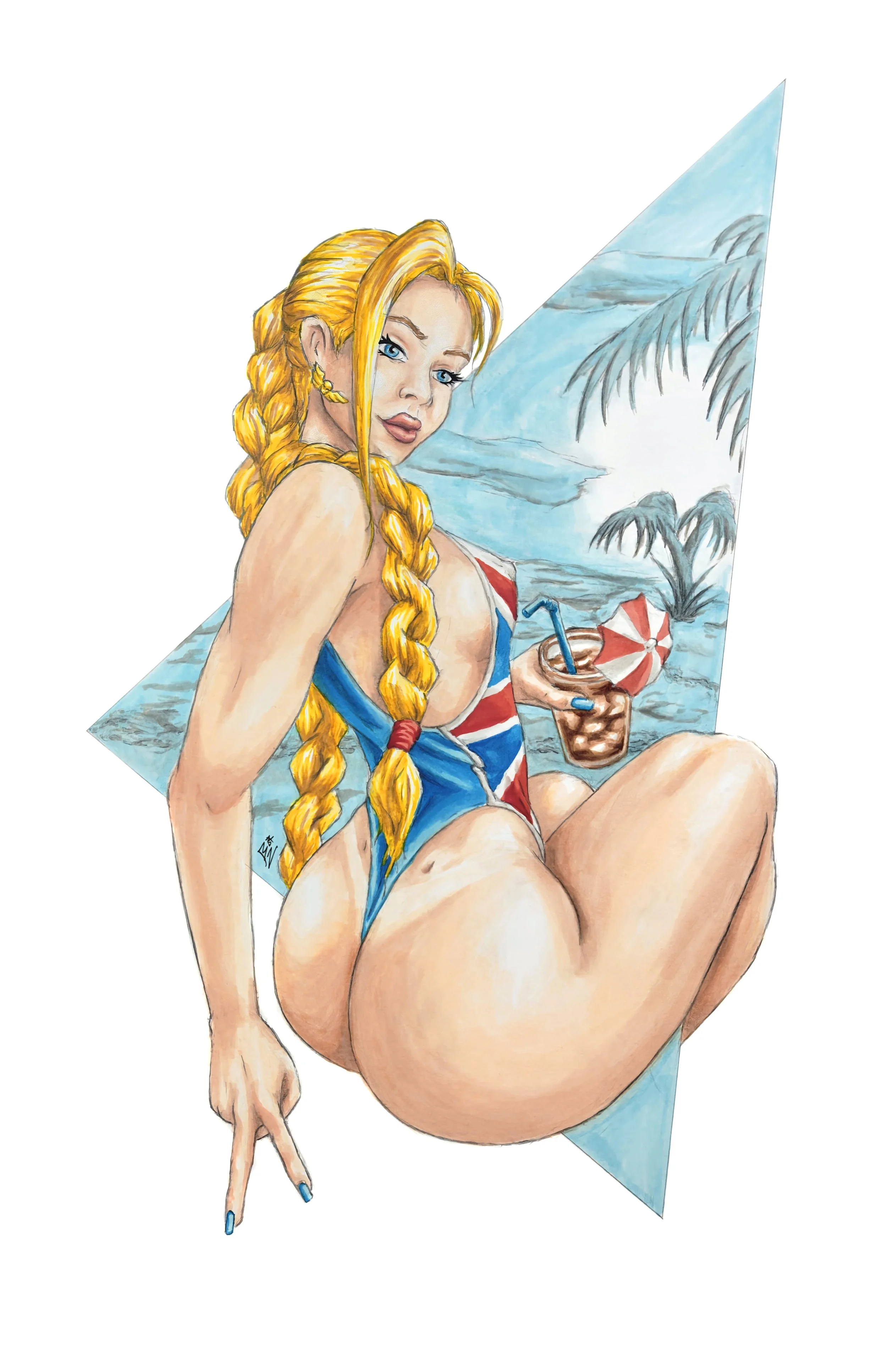 Cammy White Retro Beach  Art Print