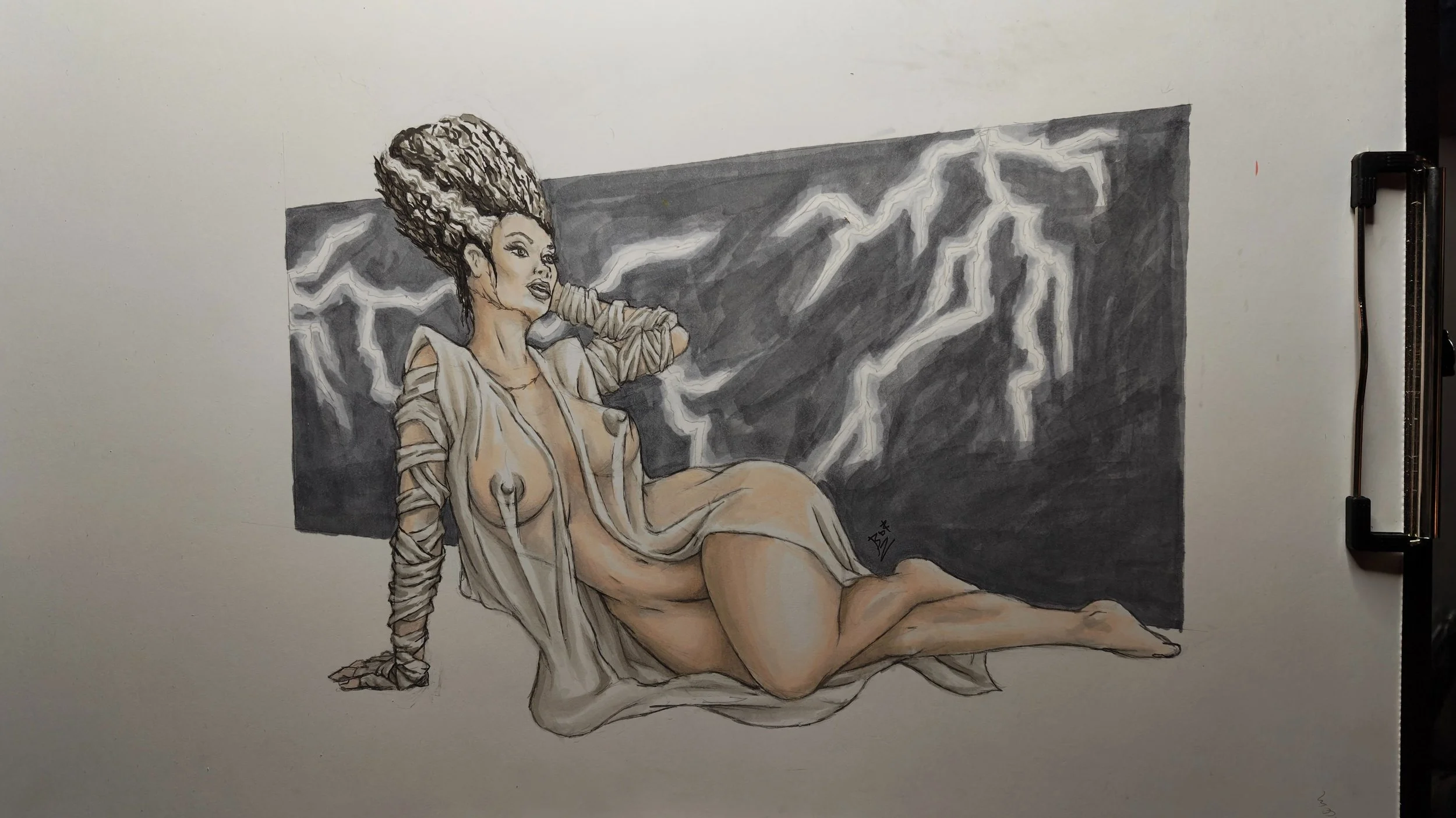 Bride of Frankenstein Halloween Art Print