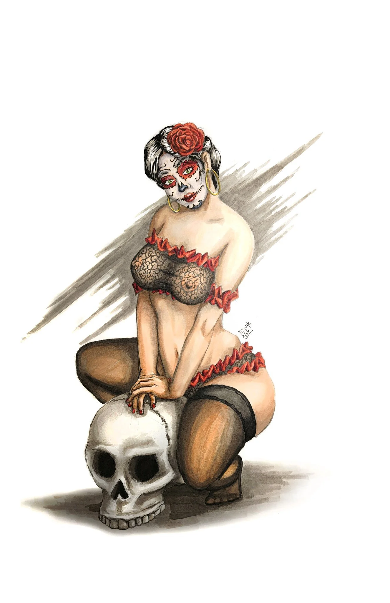 Dia de Los Muertos Pinup 2025 Art Print
