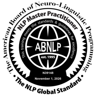 Seal of the American Board of Neuro-Linguistic Programming (ABNLP), established in 1995, with certification number N39148, dated November 1, 2026, indicating it is a recognized professional organization for NLP Master Practitioners.