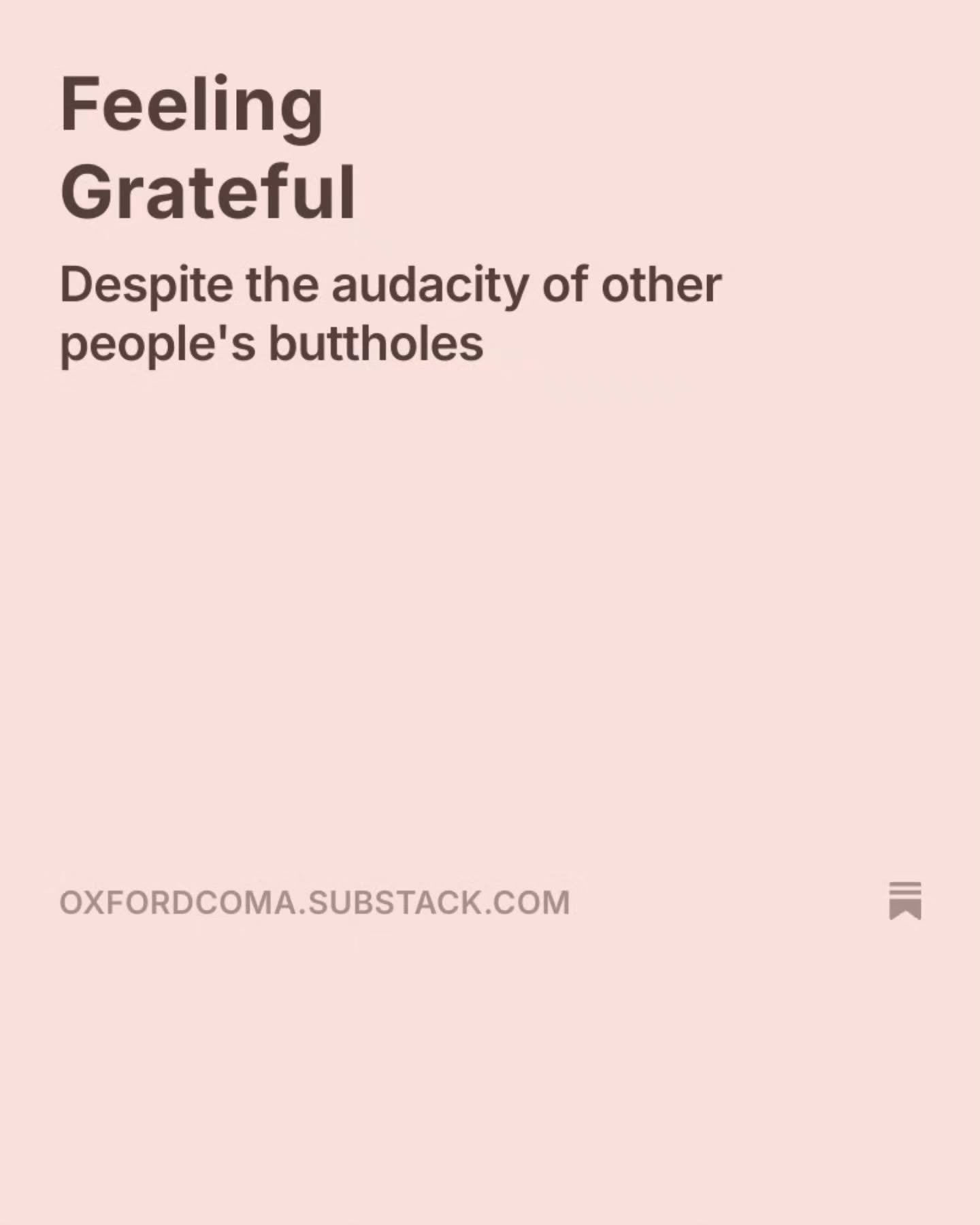 New Substack including a little flash fiction titled The Audacity of Men's Buttholes. Link in bio if you dare! Featuring a cold reading by @lolomiaa