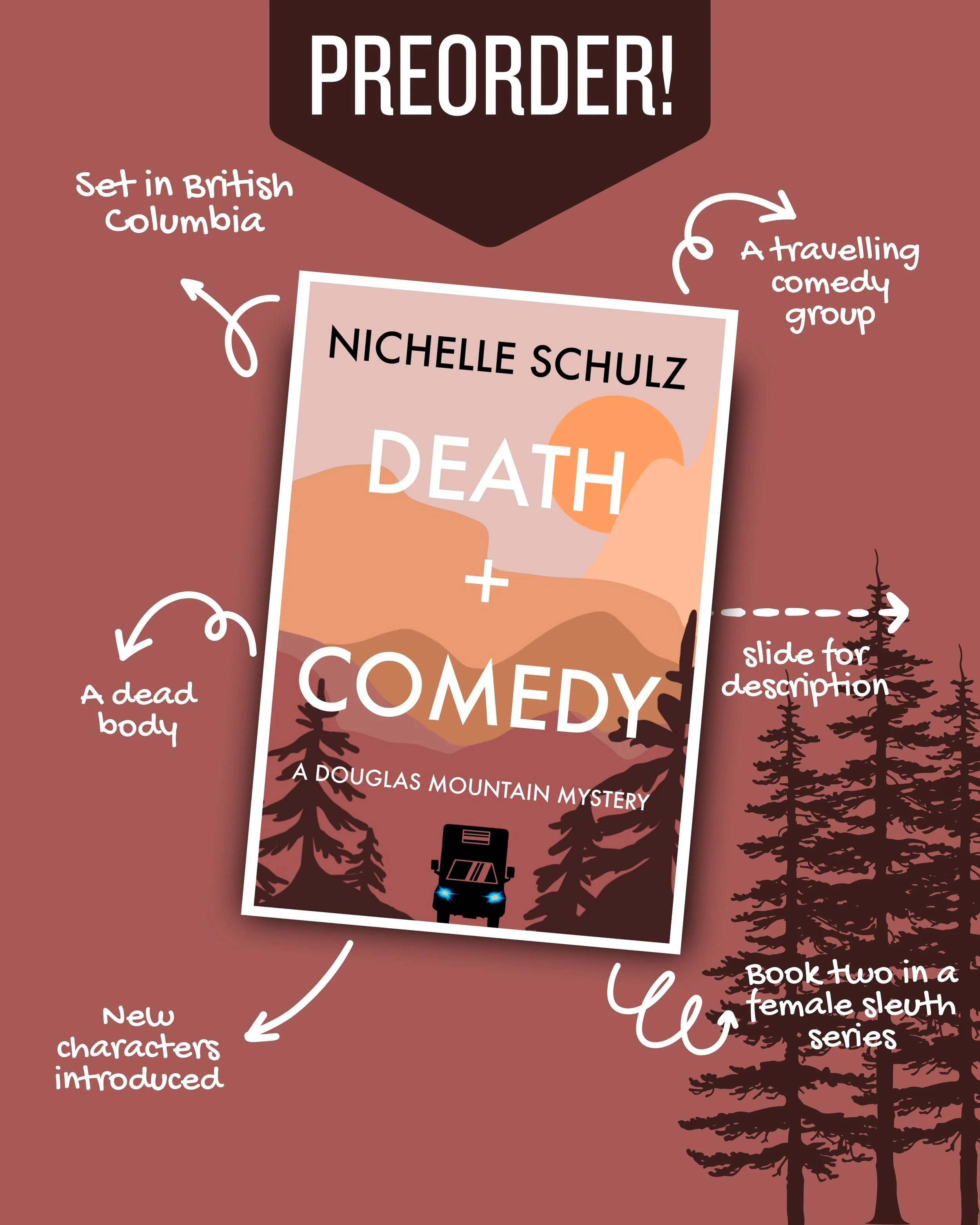 The presale is now live for Death + Comedy! 

All preorder links are in my bio. Signed copies are available through my website and e-book preorders are available for both Kindle and Kobo. 

If you haven't read book one, Lost + Found, it is still on s