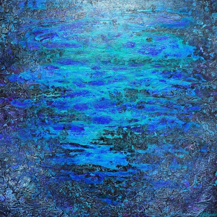 Filling Blue Passion
 
 
 キャンバス / アクリルガッシュ
 53x 53cm
 2022
 
