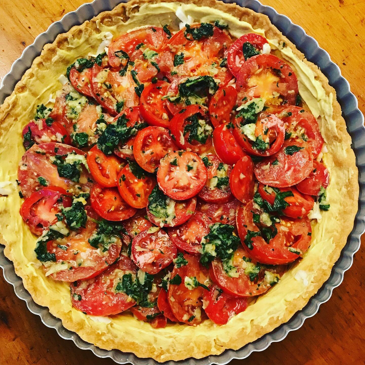 Gorgeous tomato, Dijon mustard and Monterey Jack cheese tart with basil and garlic. Lovely crisp buttery pastry too. 
&bull;&bull;&bull;&bull;&bull;&bull;&bull;&bull;&bull;&bull;&bull;&bull;&bull;&bull;&bull;&bull;&bull;&bull;&bull;&bull;
#tart #toma
