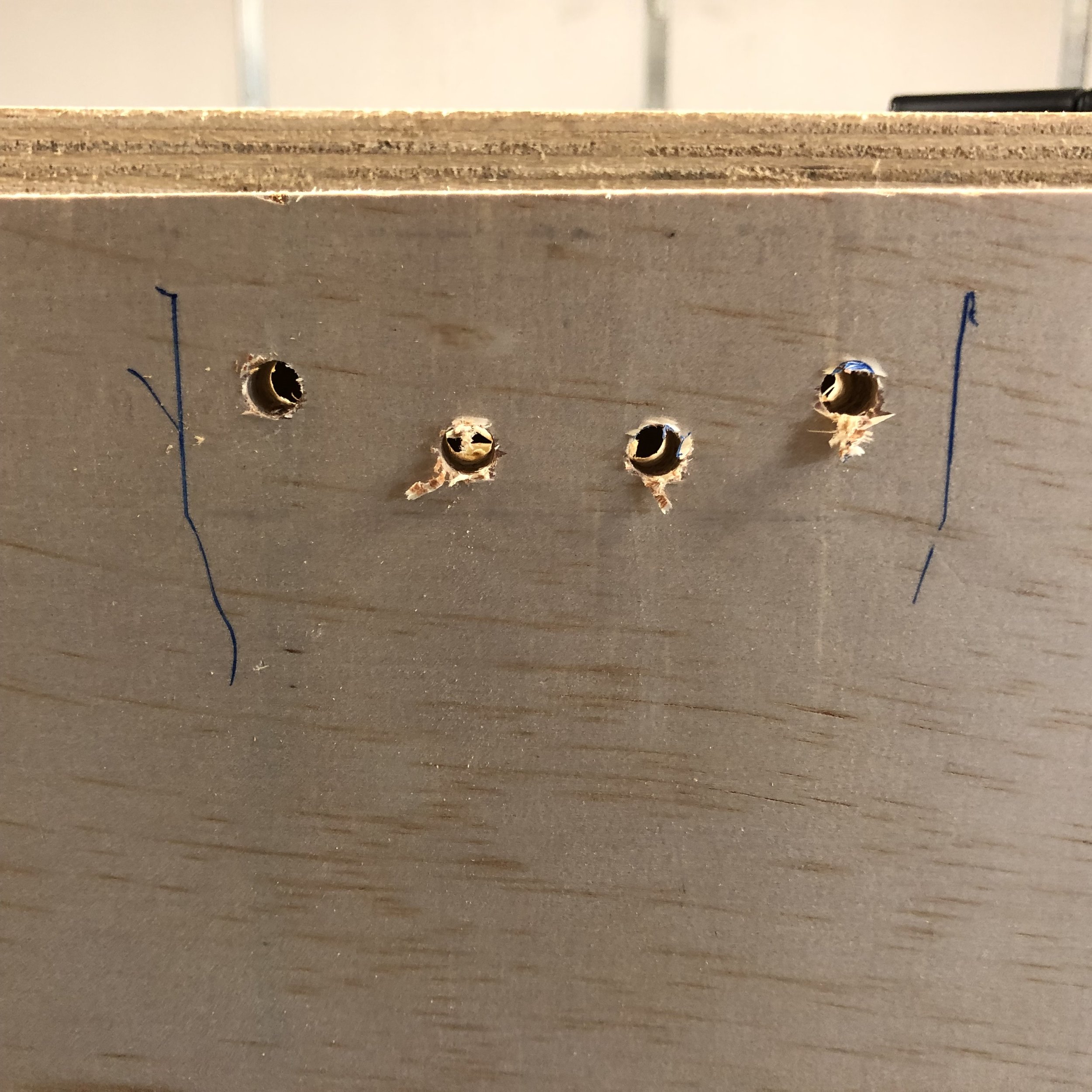 Larger holes drilled