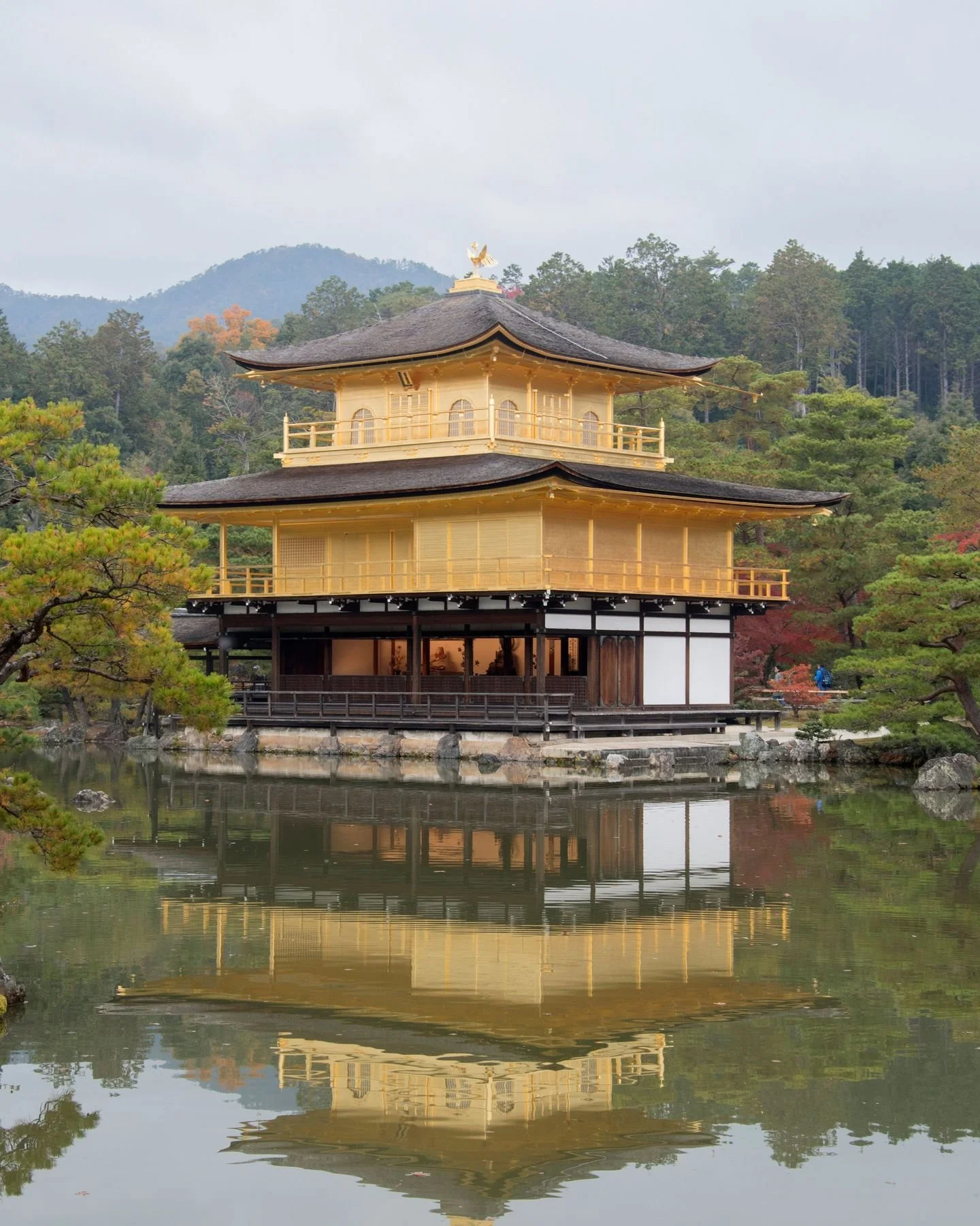 ⛩ Le temple du Pavillon d&rsquo;or ou temple de Kinkaku-ji (金閣寺).

Depuis 1994, ce temple bouddhiste recouvert de feuilles d&rsquo;or est inscrit au patrimoine mondial de l&rsquo;Unesco. 
C&rsquo;est l&rsquo;un des site incontournables de Kyoto, comm