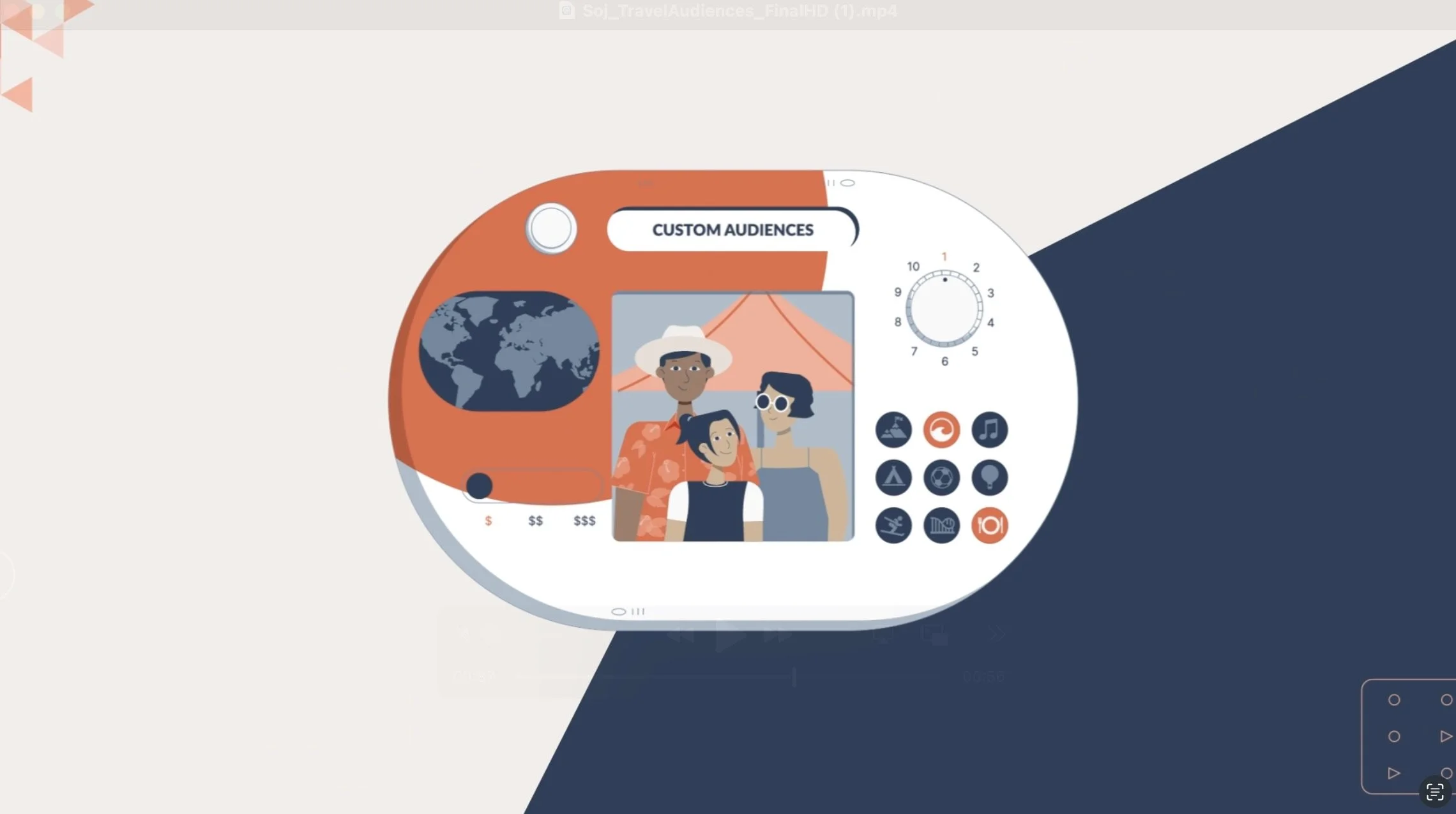 Vibrant 2D animated character design for Sojern film, crafted for tech company storytelling