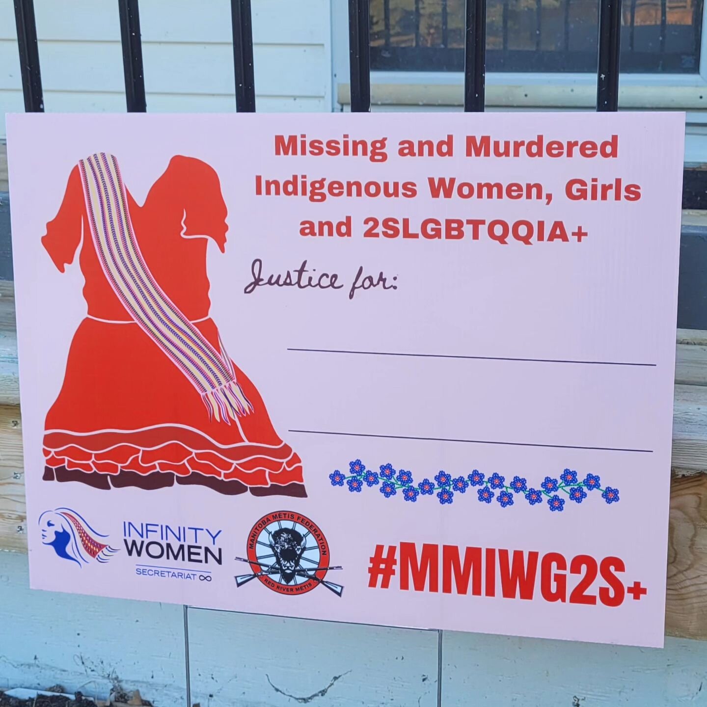 Thank you to @infinitywomensecretariat for this sign!! #mmiwg2s 
Spread awarness