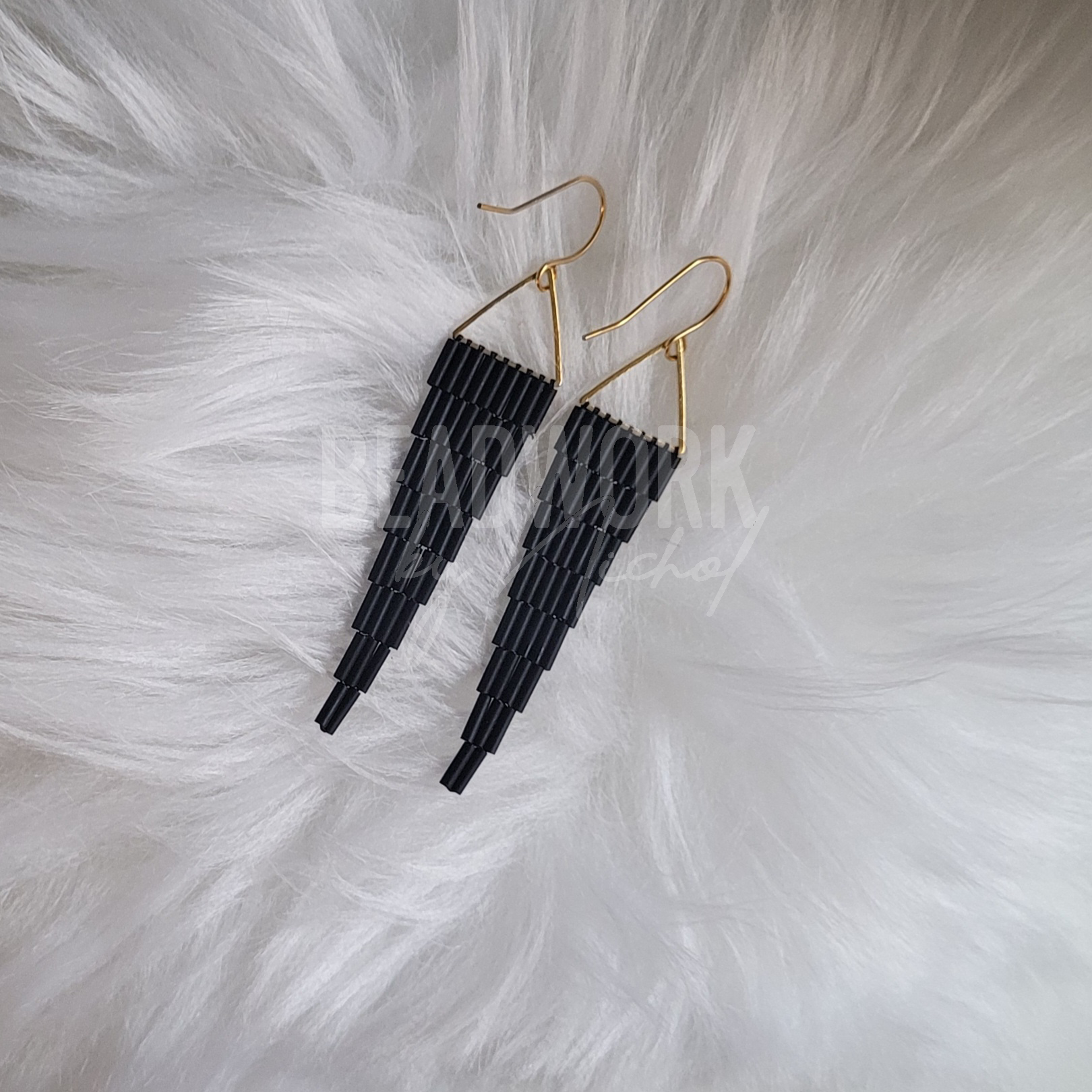 Raven Earring - Black - Made to order
