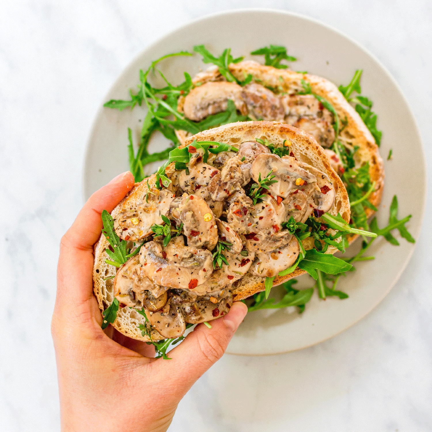 Creamy Mushrooms On Toast