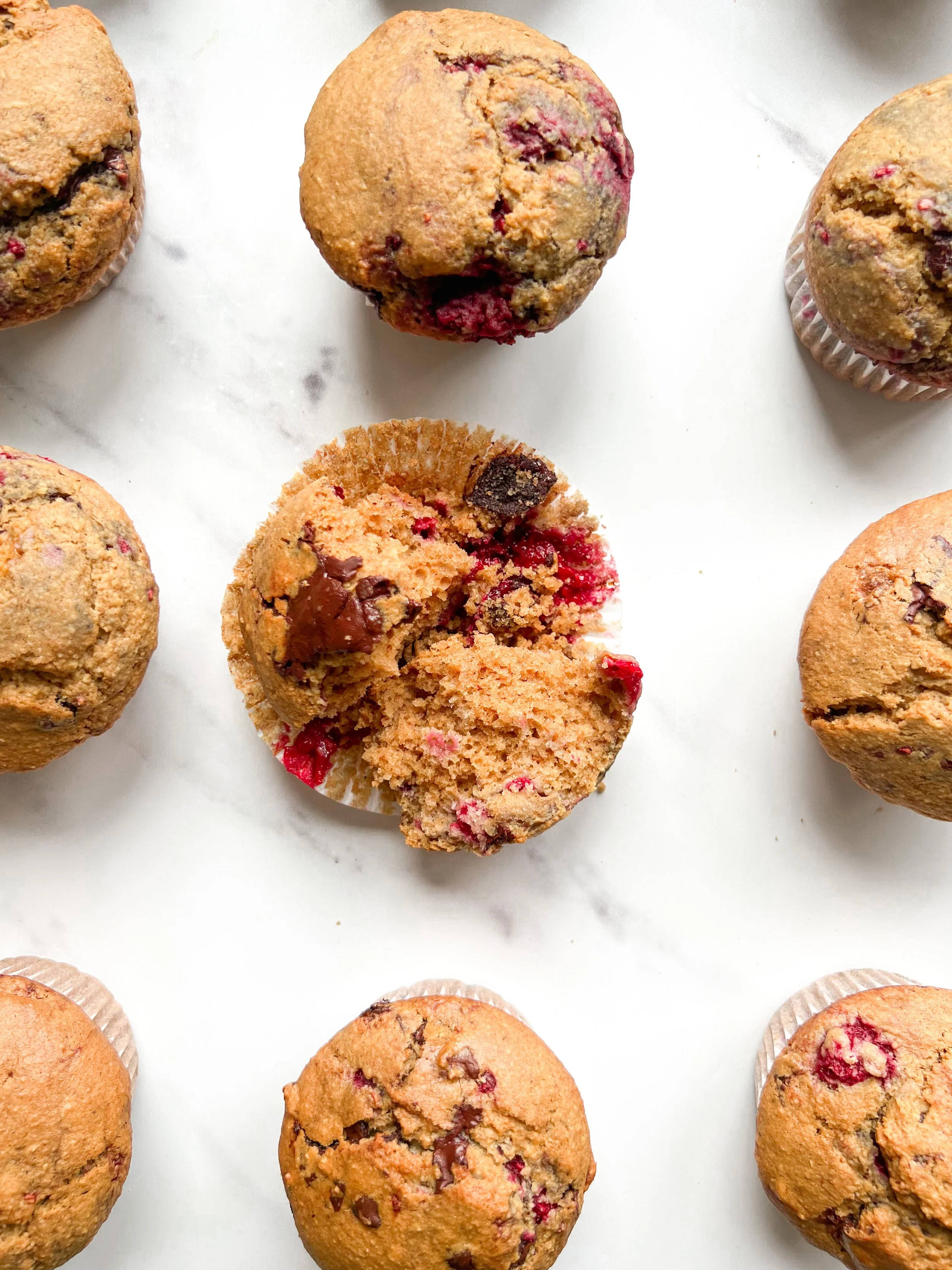 Raspberry &amp; Dark Chocolate Muffins