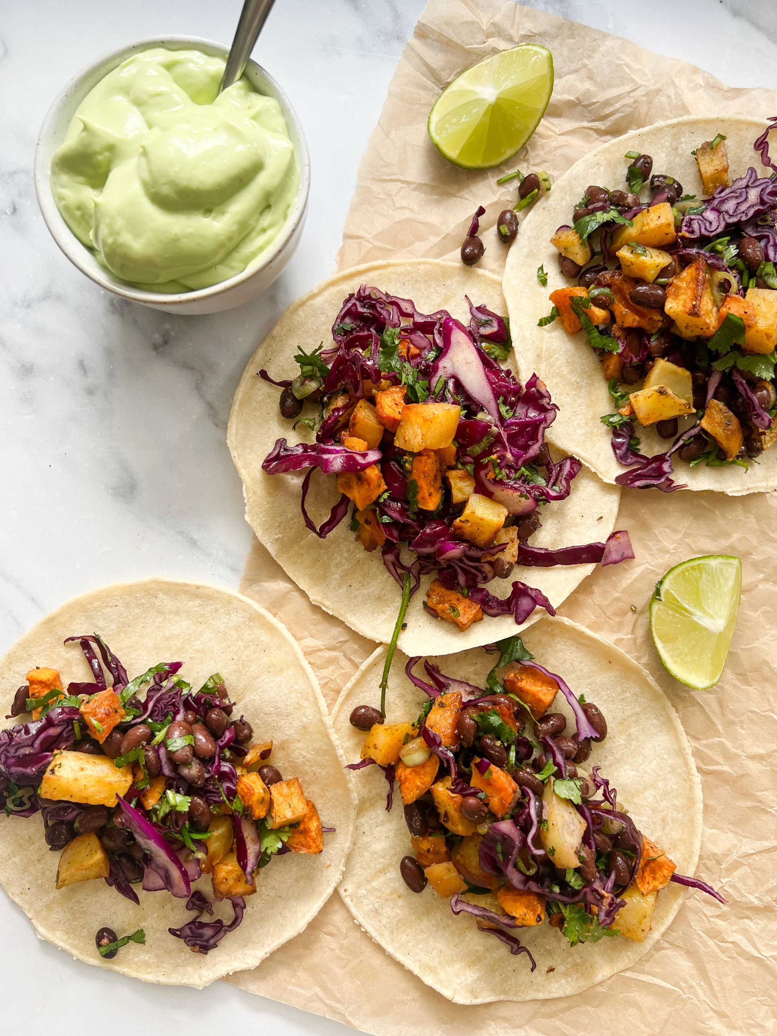 Low FODMAP Sweet Potato Tacos with Black Beans