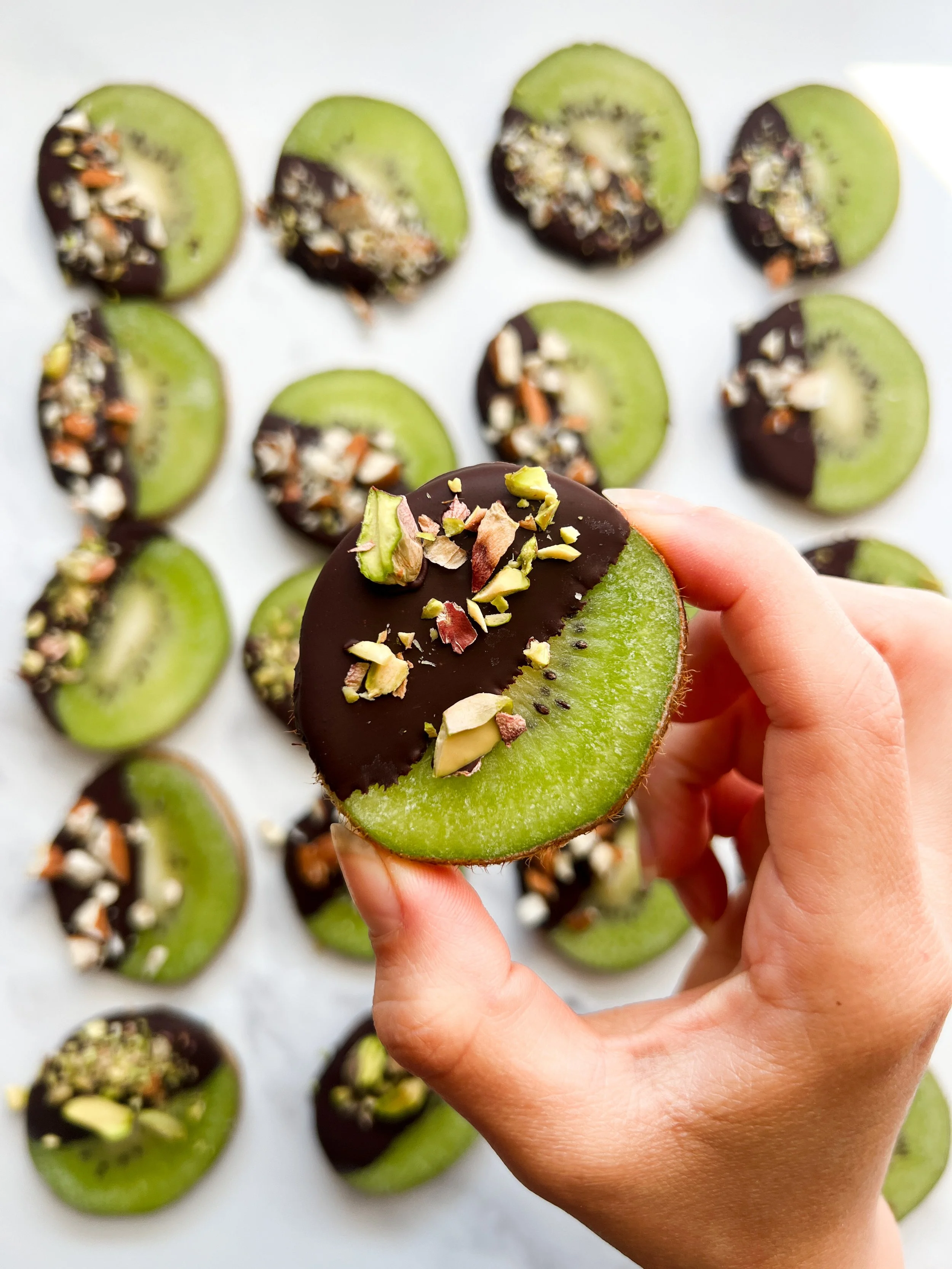 Chocolate Dipped Kiwi Slices
