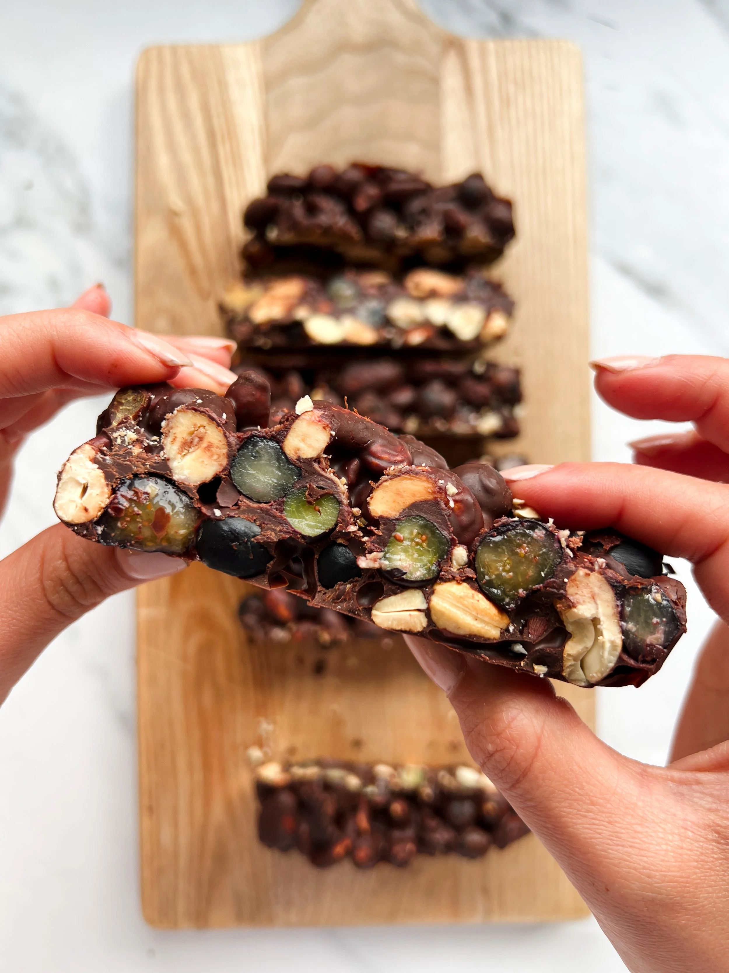 Blueberry and Nut Chocolate Bars