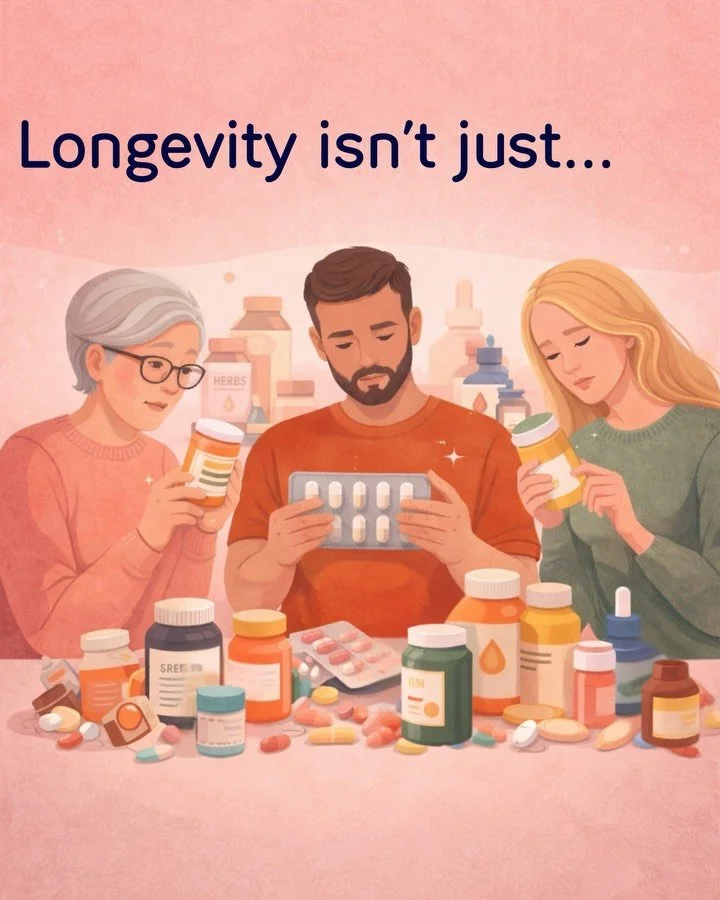 WHAT LONGEVITY REALLY IS 🧬

Longevity is often framed as something we address after a problem appears, through medications and reactive interventions that manage symptoms once health has already declined.

These tools are important and, at times, ne