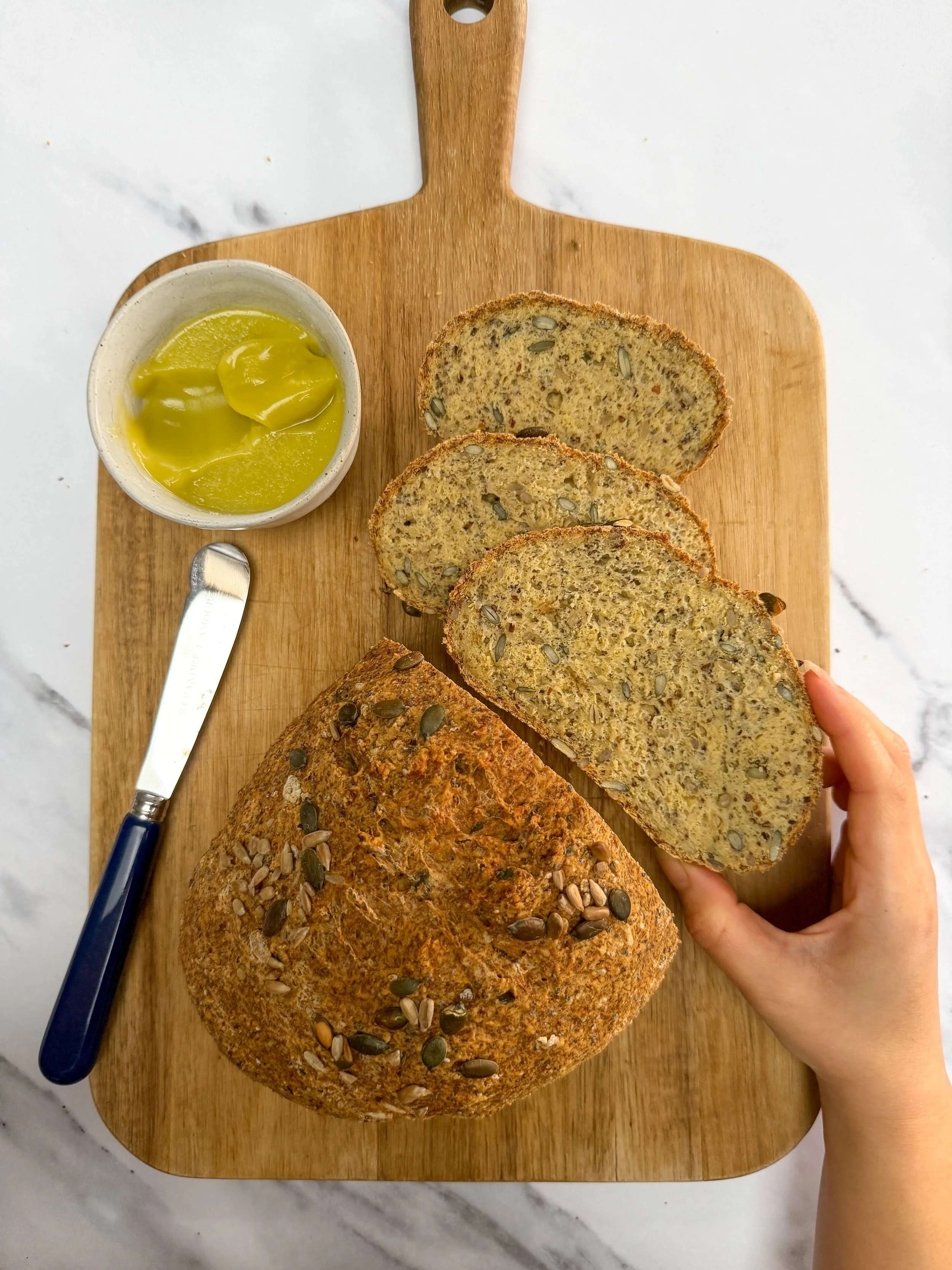Chickpea Bread with EVOO Butter
