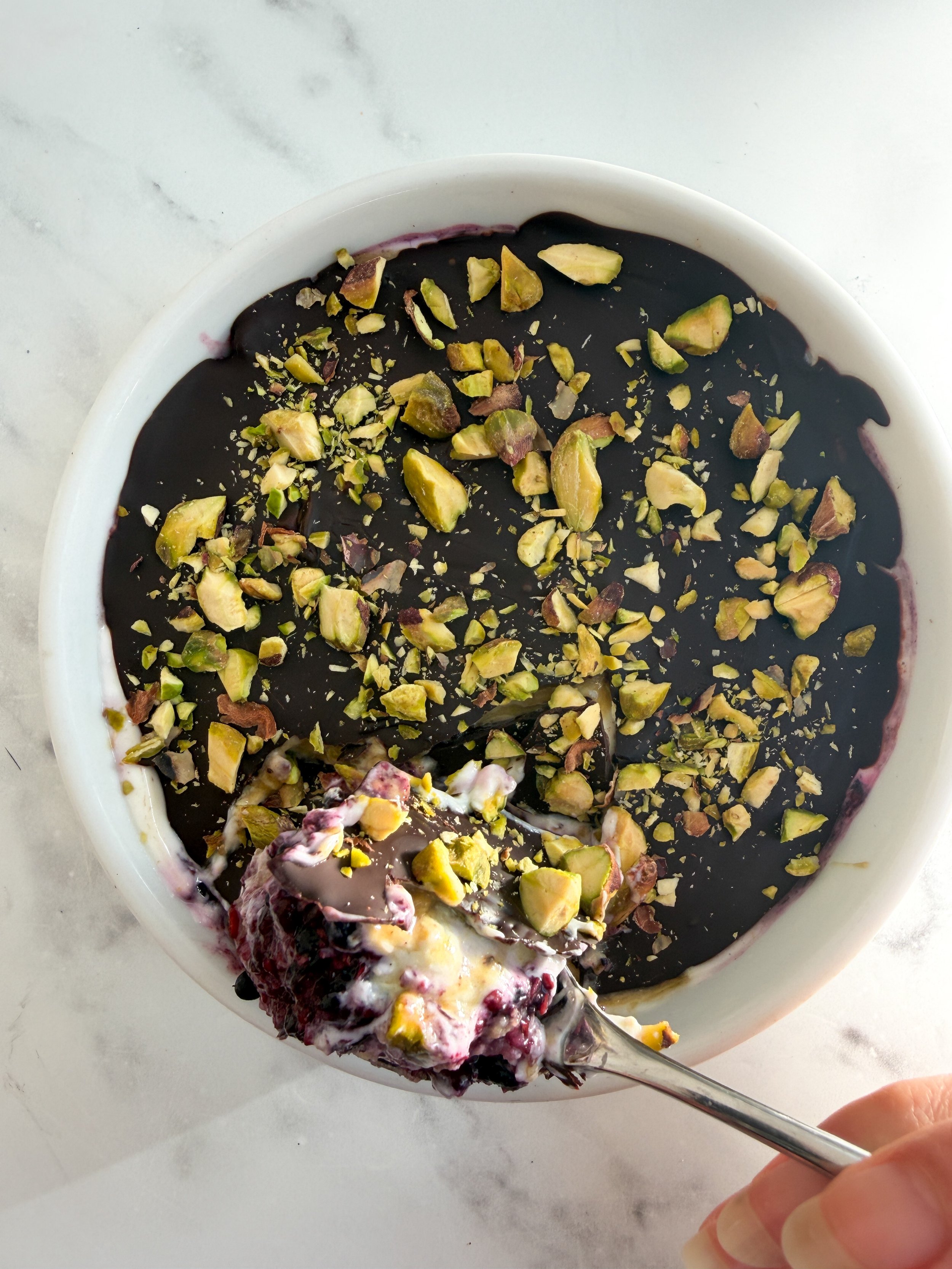 Blackberry &amp; Pistachio Chocolate Shell Weetabix Bowl