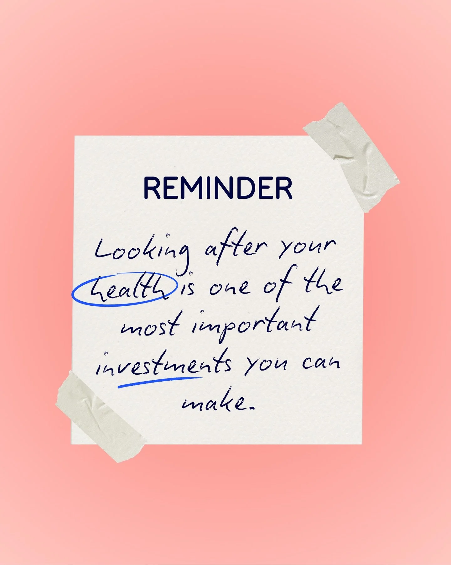 A little reminder as we mark the end of Wellbeing Week 💛

Looking after your health is one of the best investments you can make.

Whether it&rsquo;s nourishing your body with good food, staying hydrated during the warmer weather, moving in a way tha